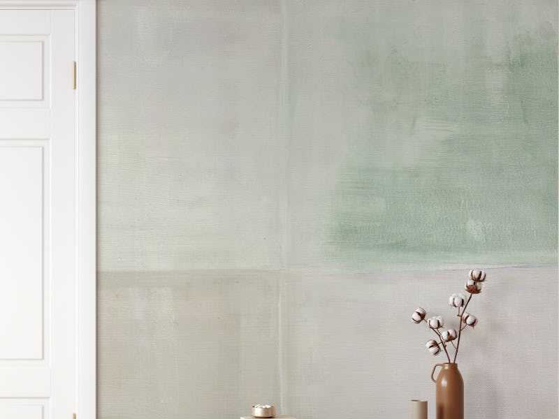 pastel painted squares sage green nude