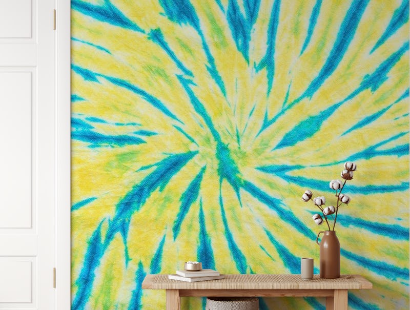 Yellow and blue tie dye
