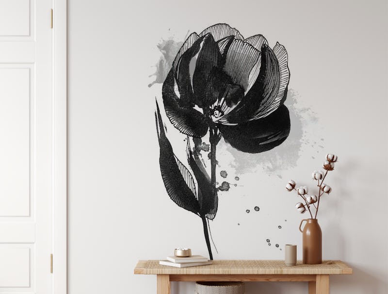 Black Flower Minimalist Art