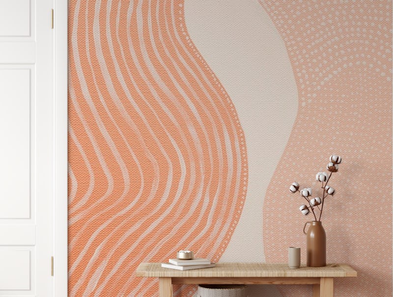 Orange Peach Abstract Painting