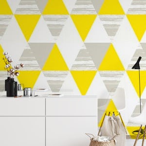 Triangles in Yellow Grey White