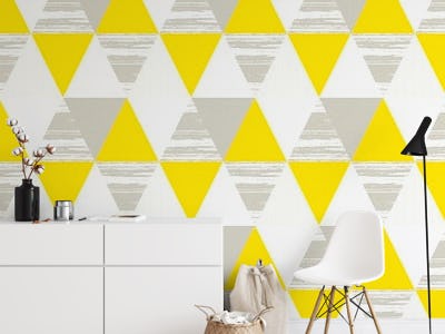 Triangles in Yellow Grey White