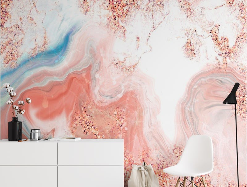 Pink marble effect art