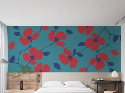 Flower Modern Red Blue