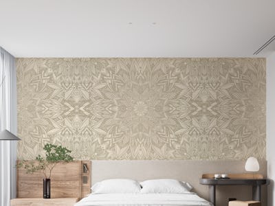 Elegant Geometric Mandala – Gold Ivory
