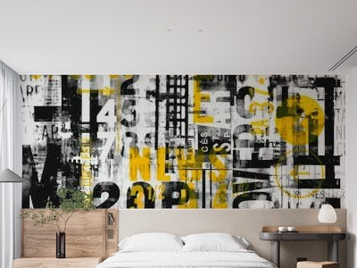 Grunge Typo Street Art Black White Yellow