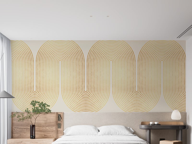 Golden wavy lines