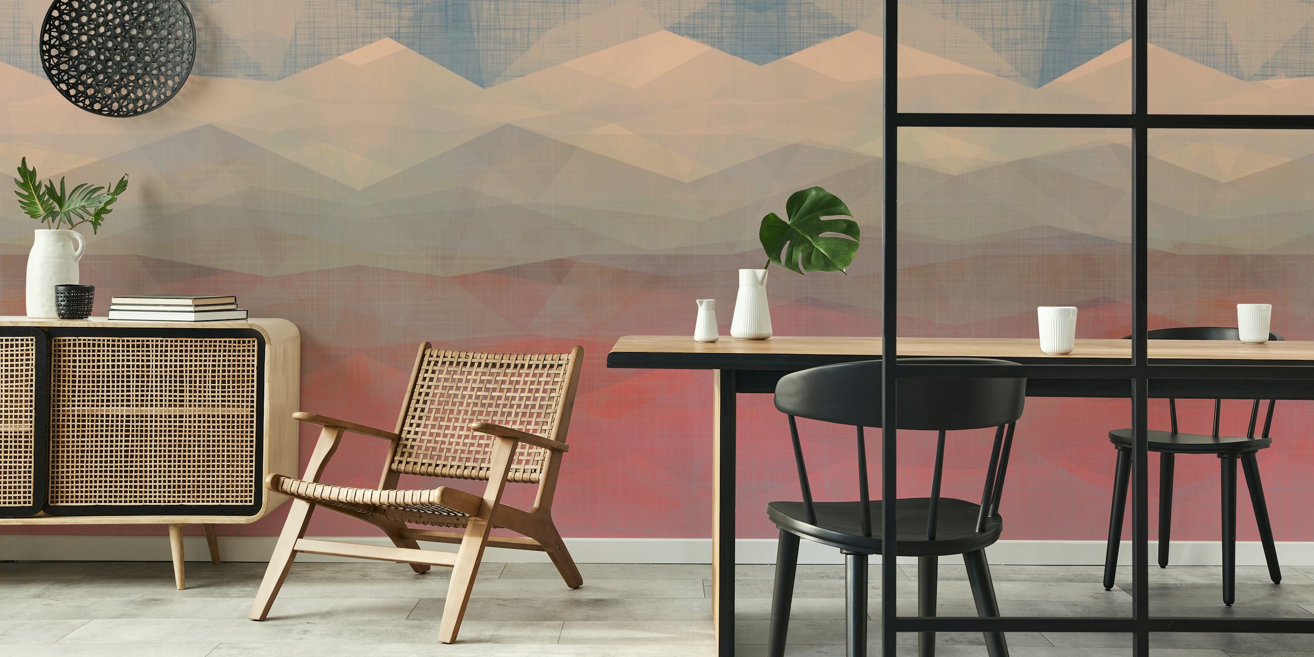Pastel Mountains wallpaper in a room