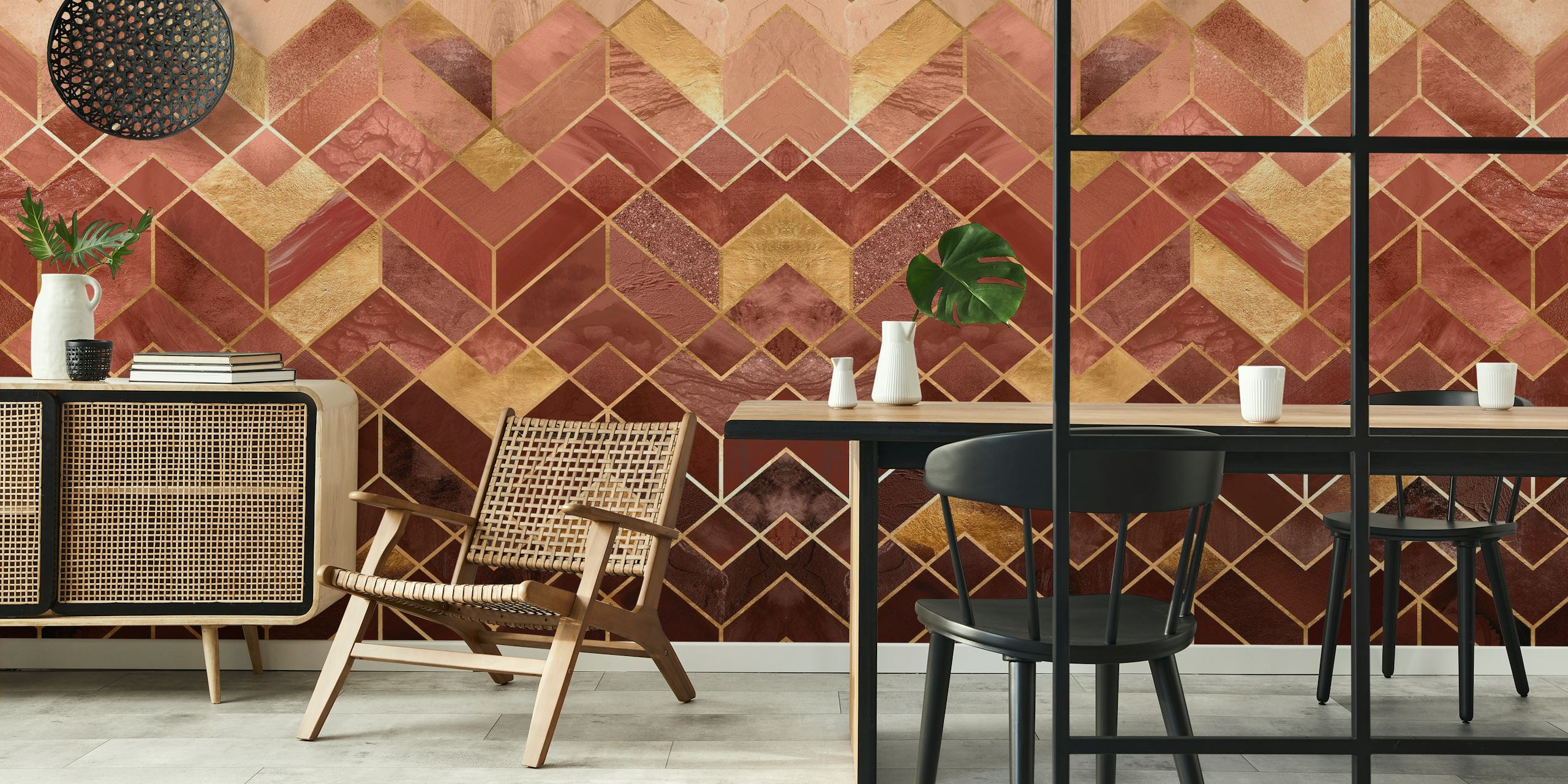 Terracotta Geometric wallpaper
