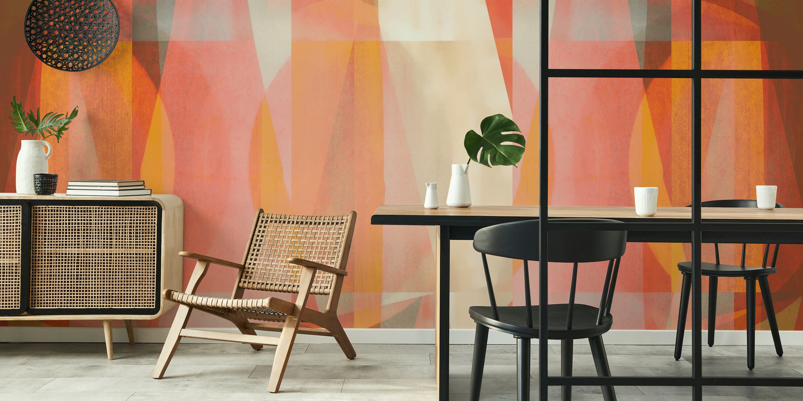 Tapeta Layered Bauhaus Mosaic Design w pomieszczeniu