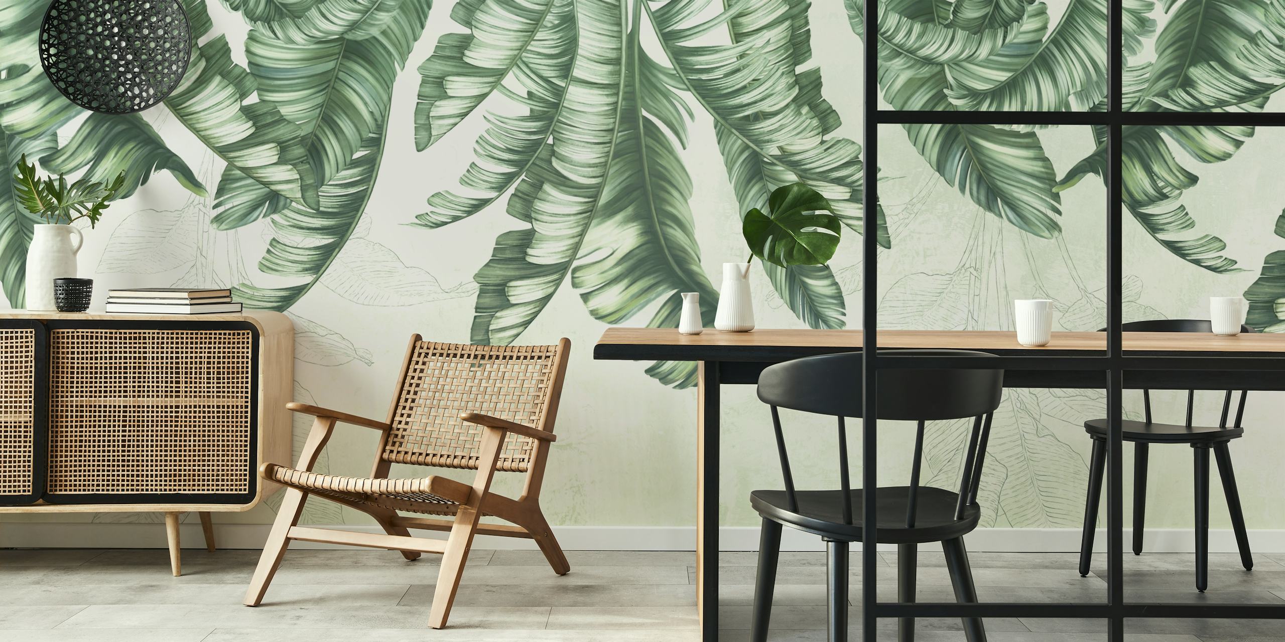 Vibrant Tropical Leaf Design σε ένα δωμάτιο