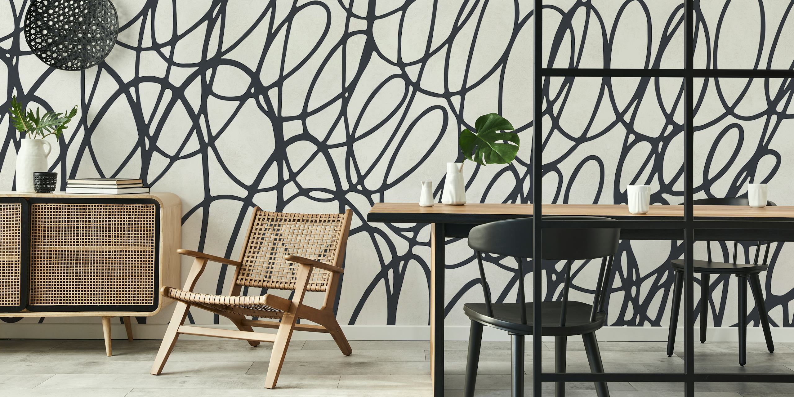 Diseño de papel pintado Abstract Scribble Delight