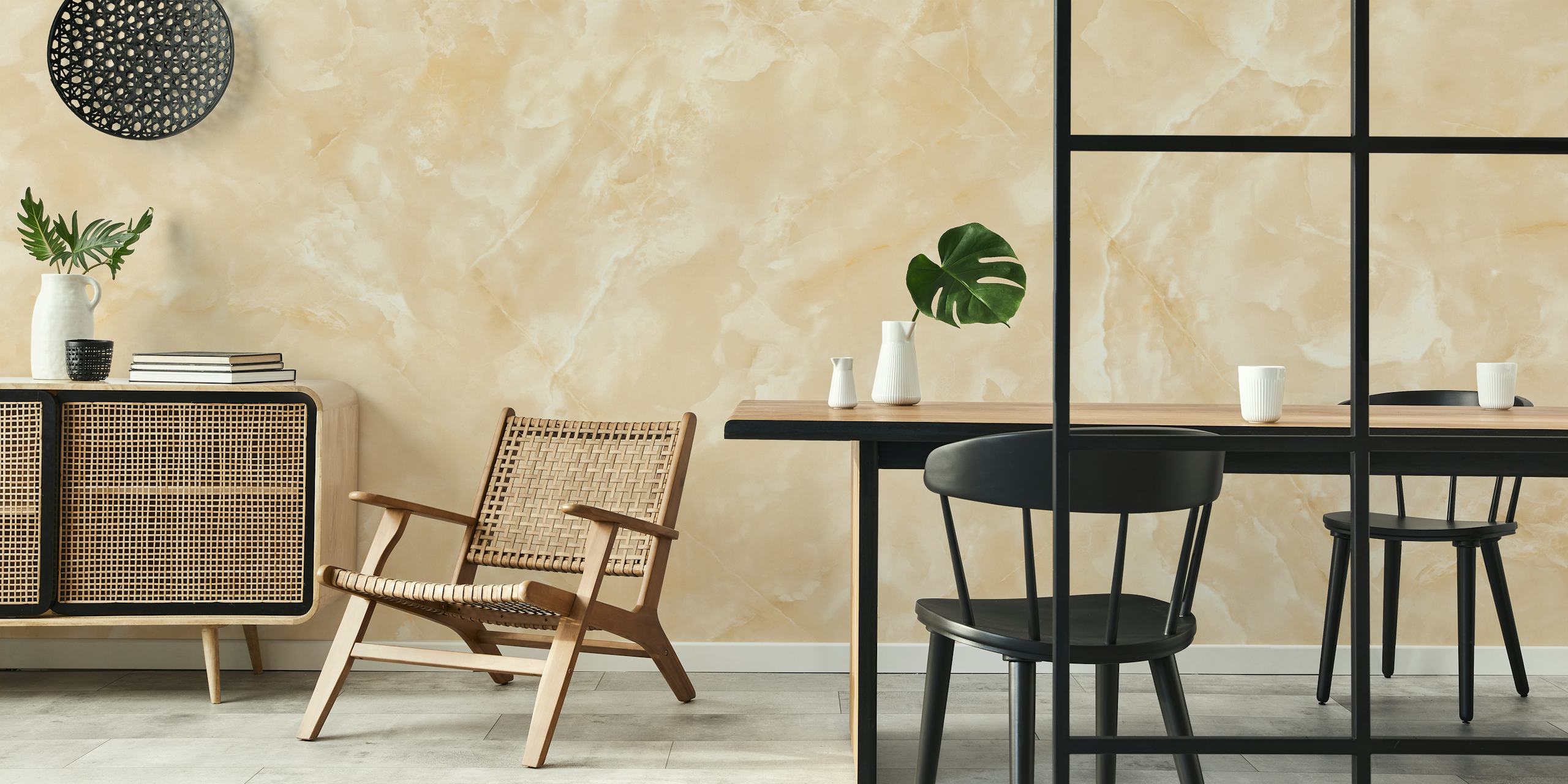 Beige Cloud Onyx Tile tapetti huoneessa