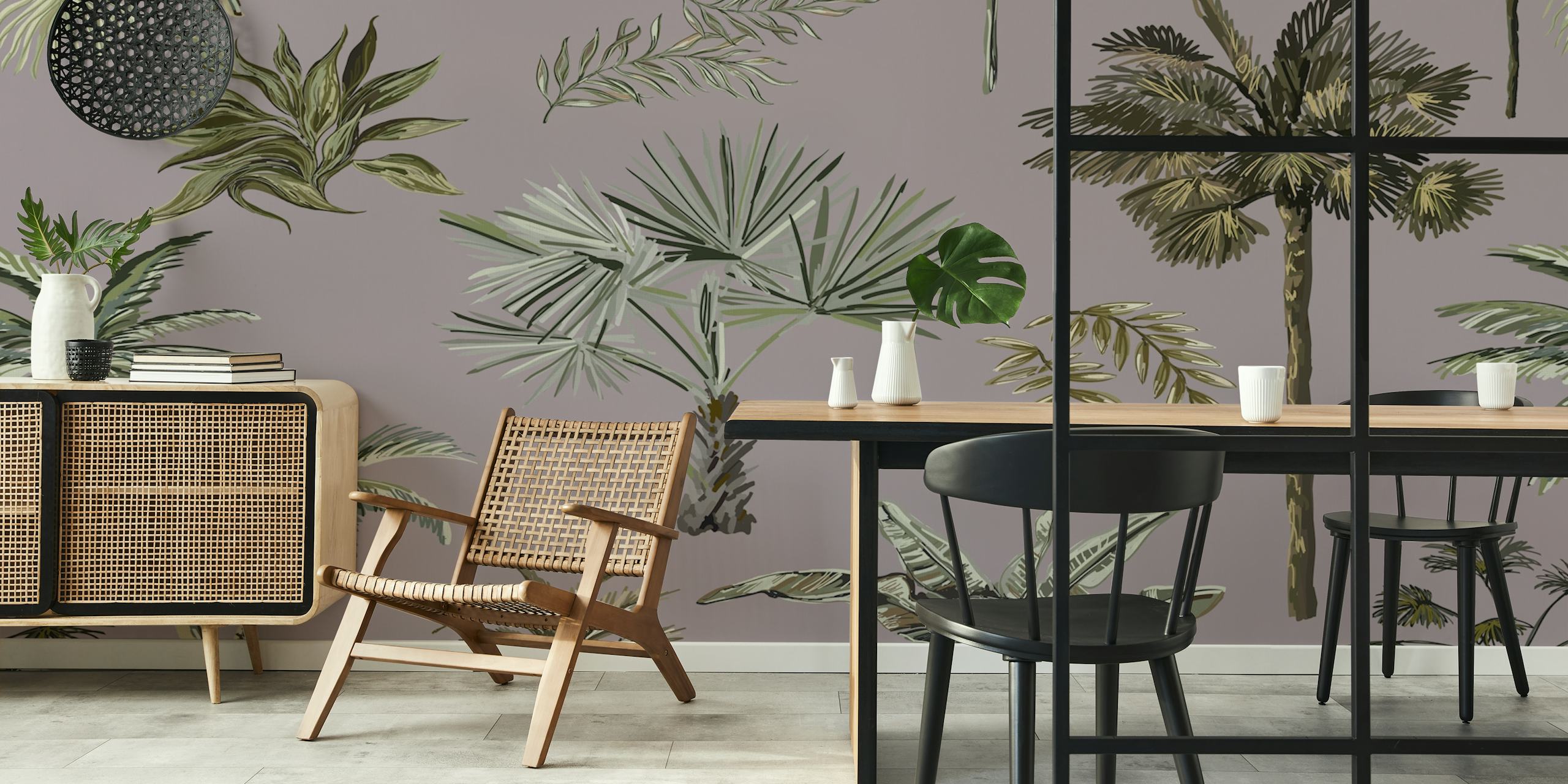Tropical Tapetdesign Med Palmväxter