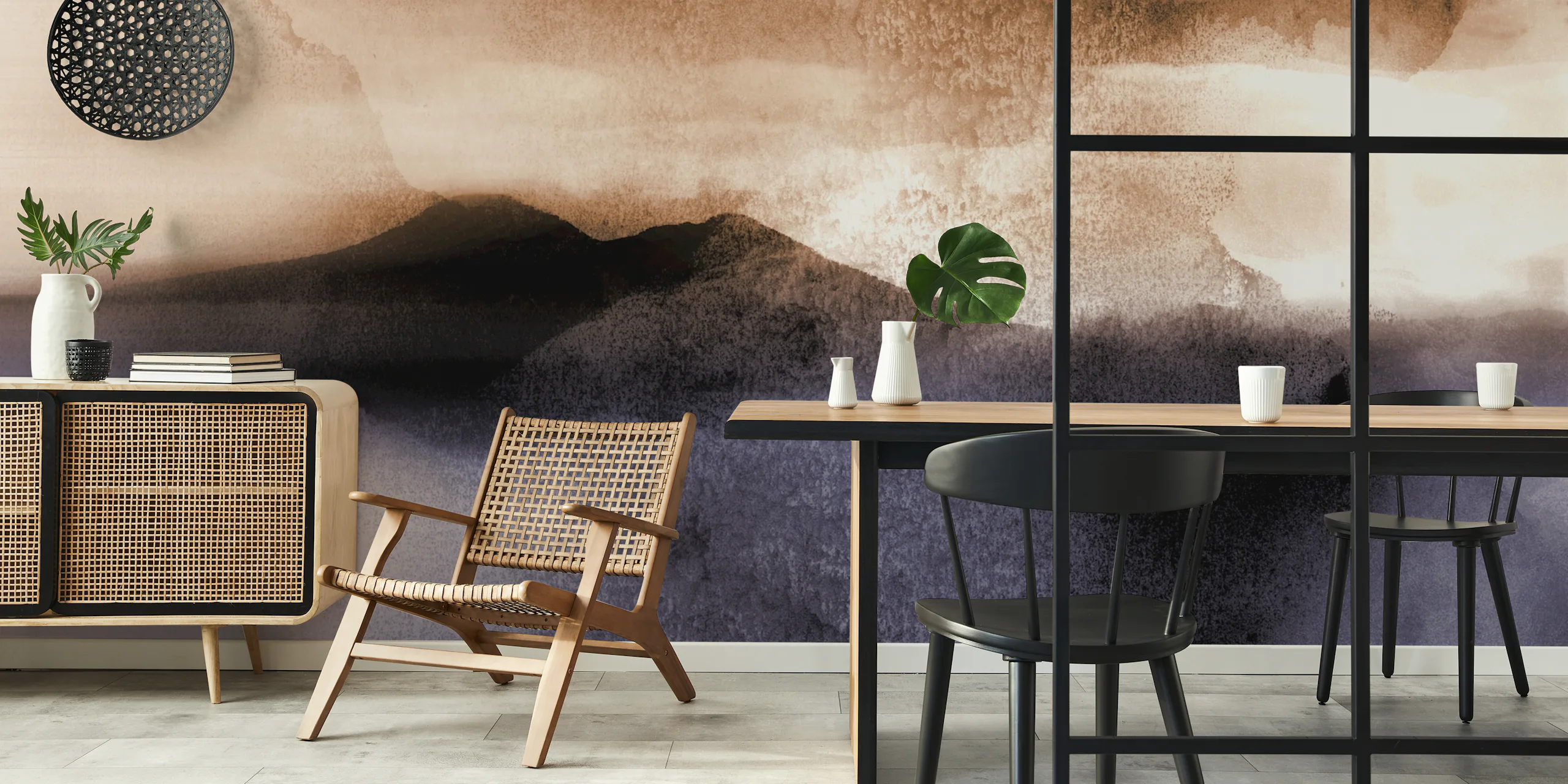Neutral Japandi Landscape Wallpaper for Sale | Happywall