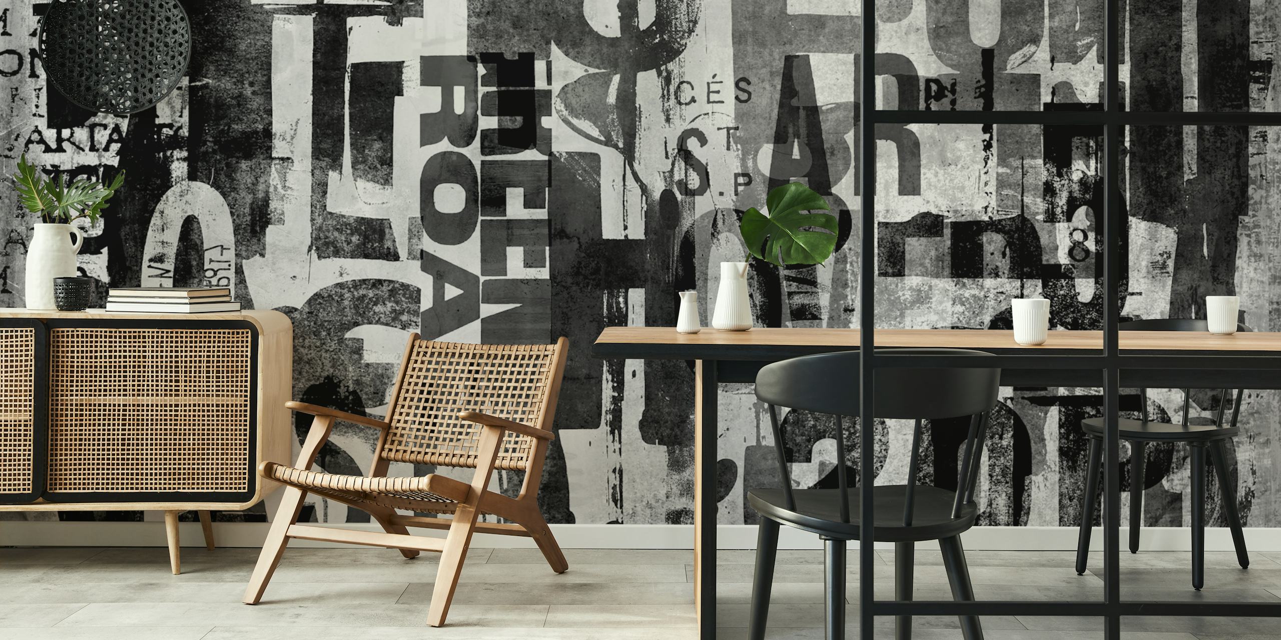 Street Art Typography tapet i et rum