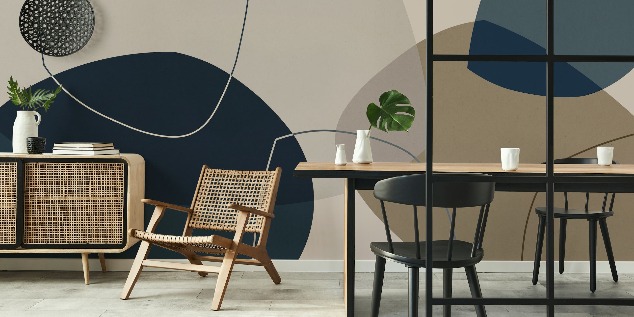 Papel pintado Boho shapes 2 en un ambiente