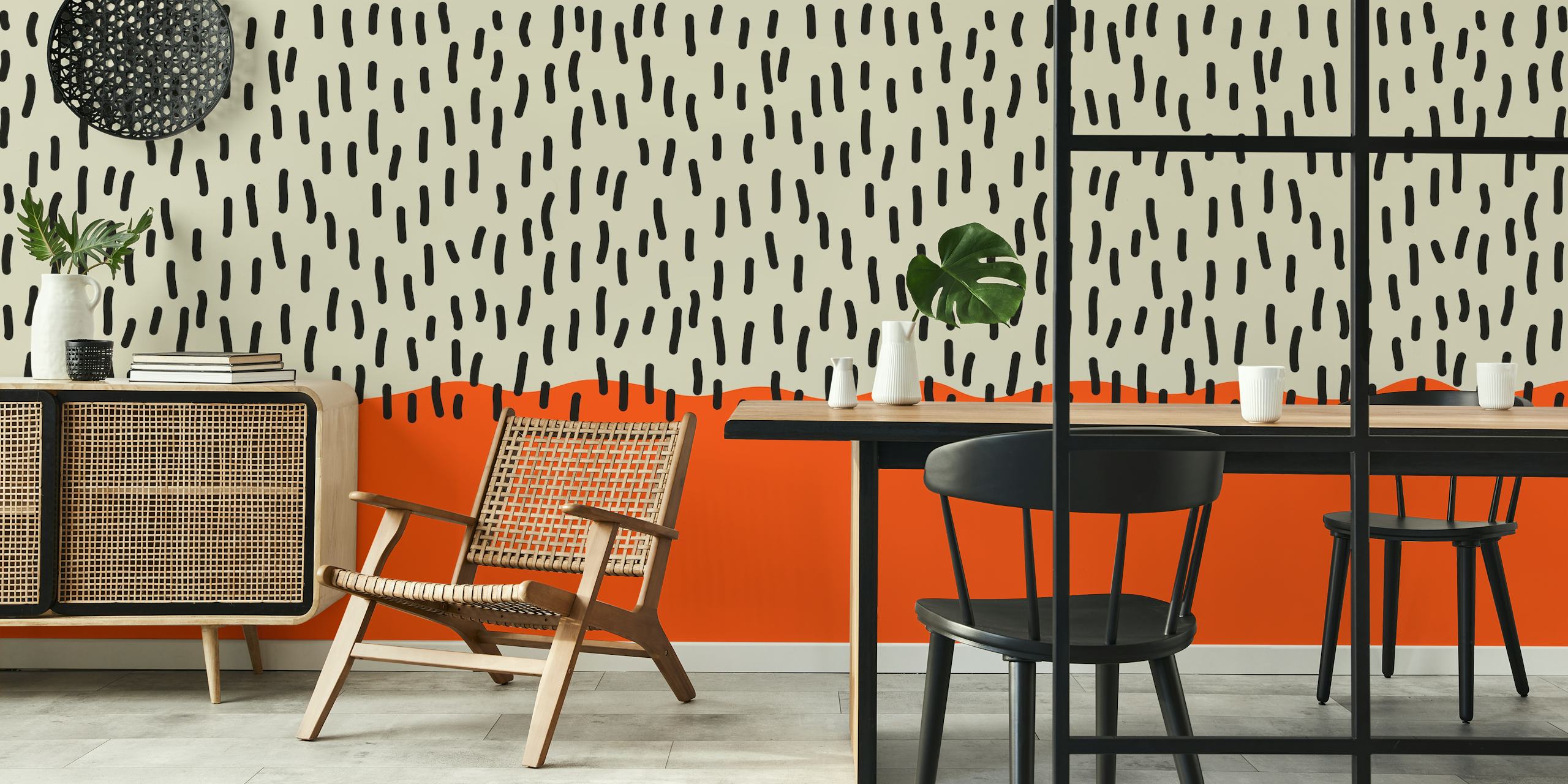 Expressionist lines 5 wallpaper in a room