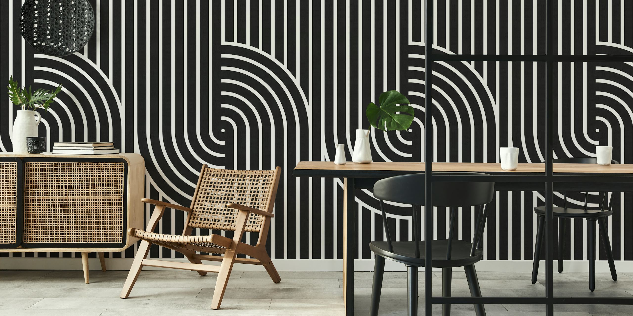 Ταπετσαρία με σχέδιο Lines and circles