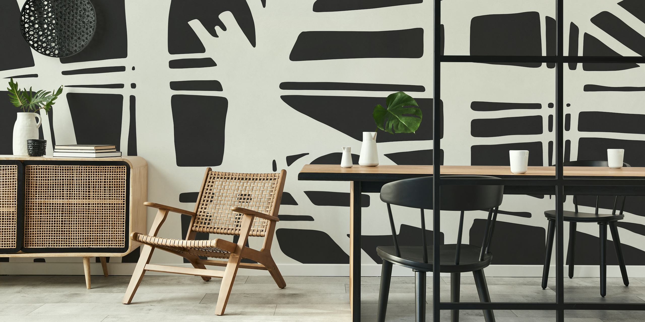 Abstrakt svart och vit Expressionist wallpaper