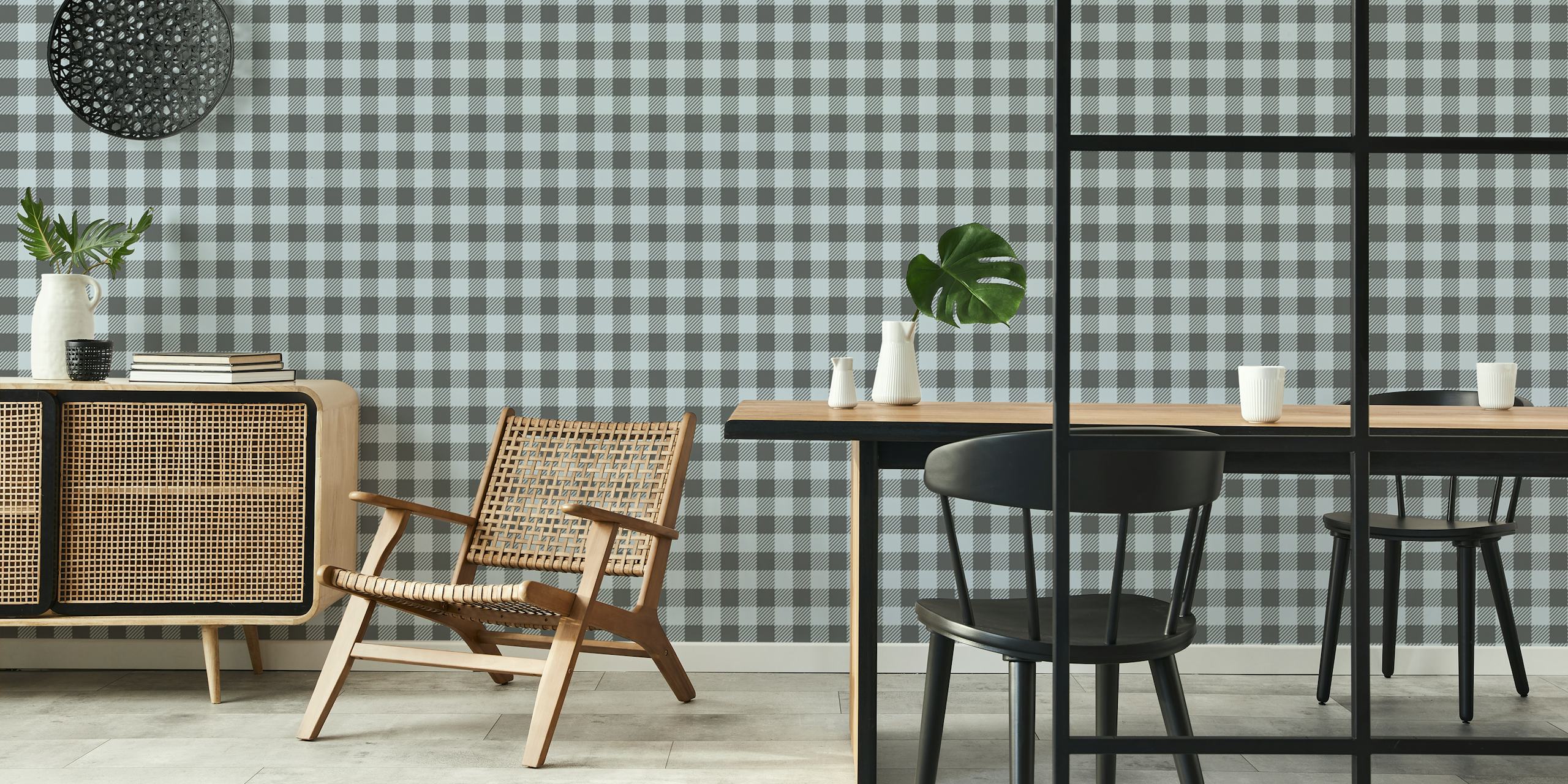 Abstract Chess Grey Blue wallpaper in a room