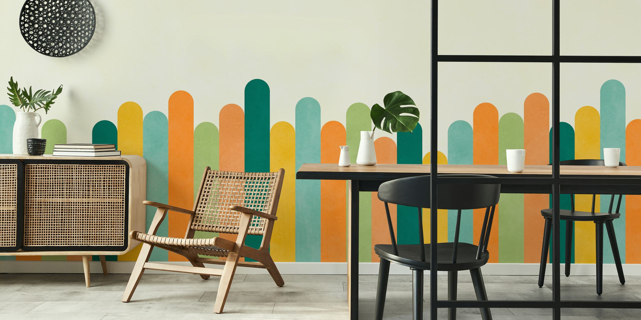 Papel de parede Colorful arches em um quarto