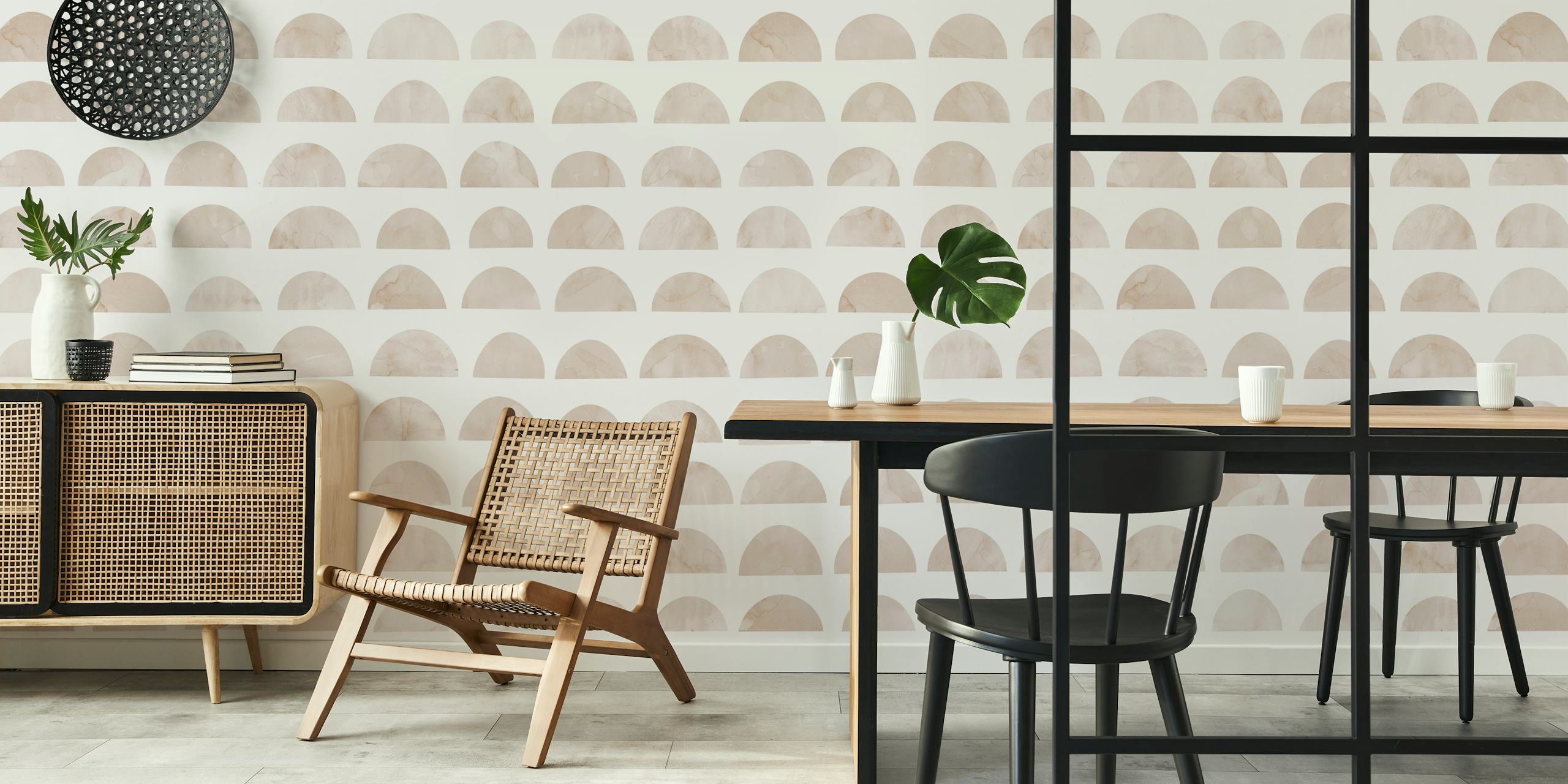 Modern Neutral Arches behang in een kamer