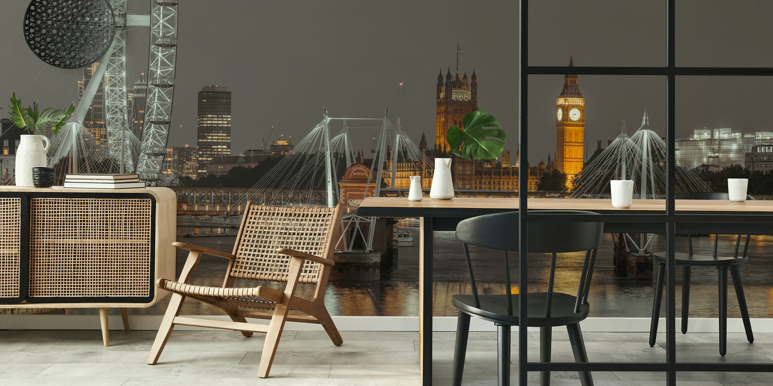 Evening in London City tapet i et rom
