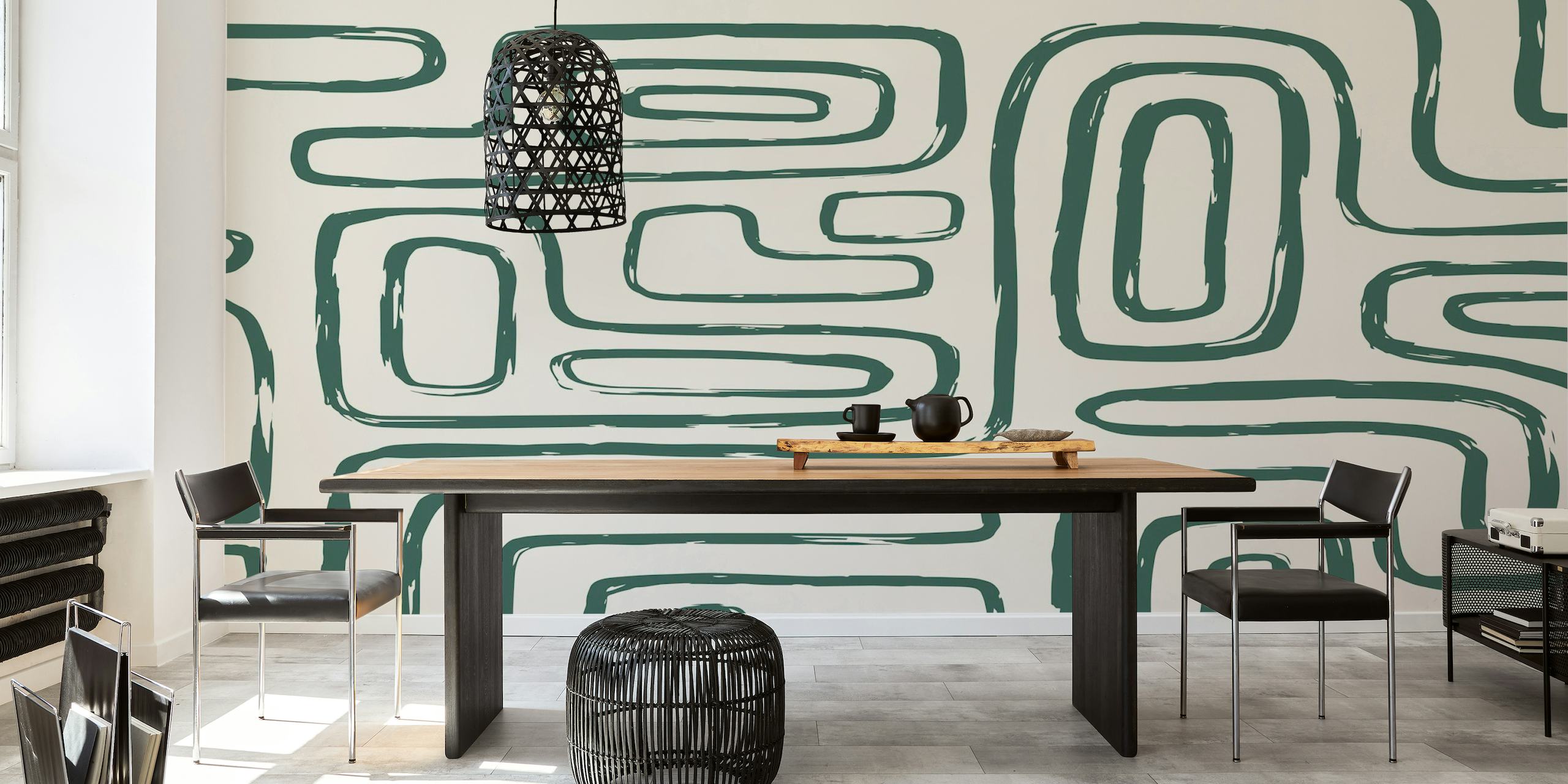 Abstract Boho Green wallpaper