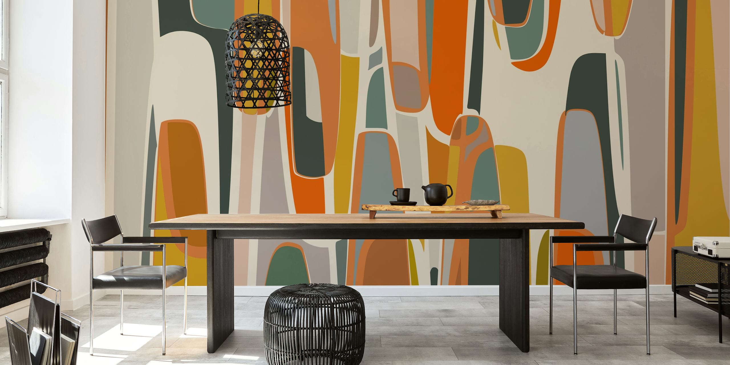 Abstract digital art wallpaper - Rounded Tips wall mural displayed