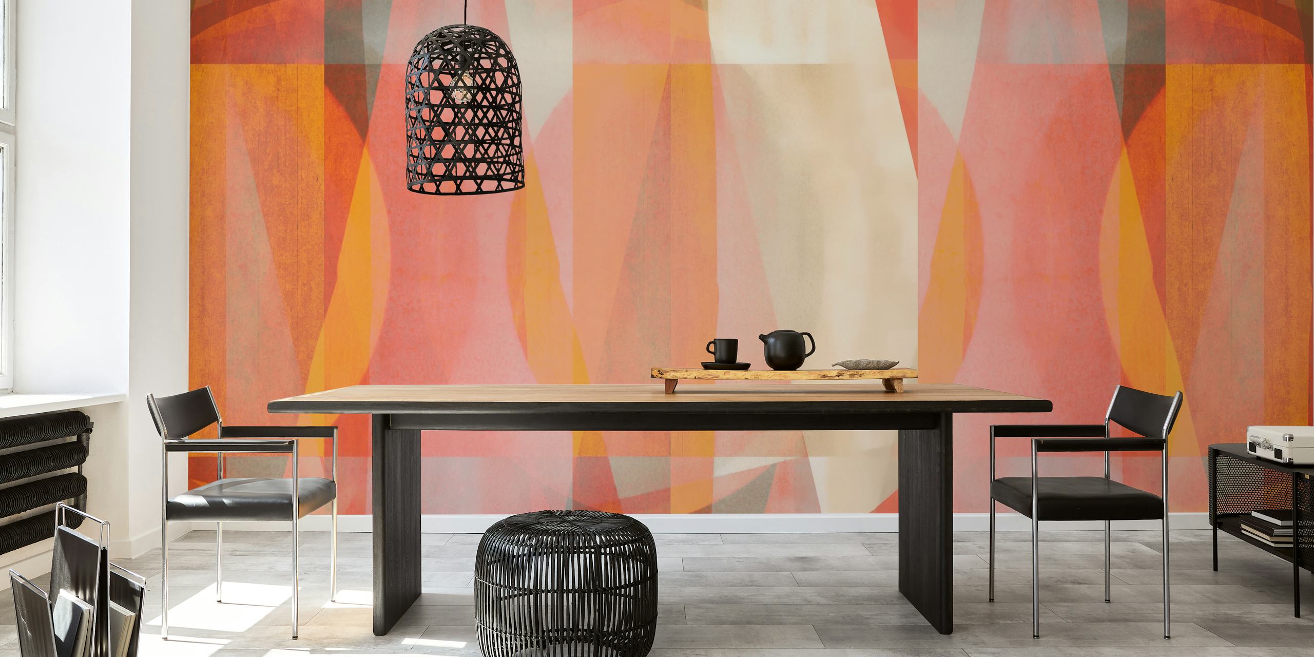 Tapeta Layered Bauhaus Mosaic Design w pomieszczeniu