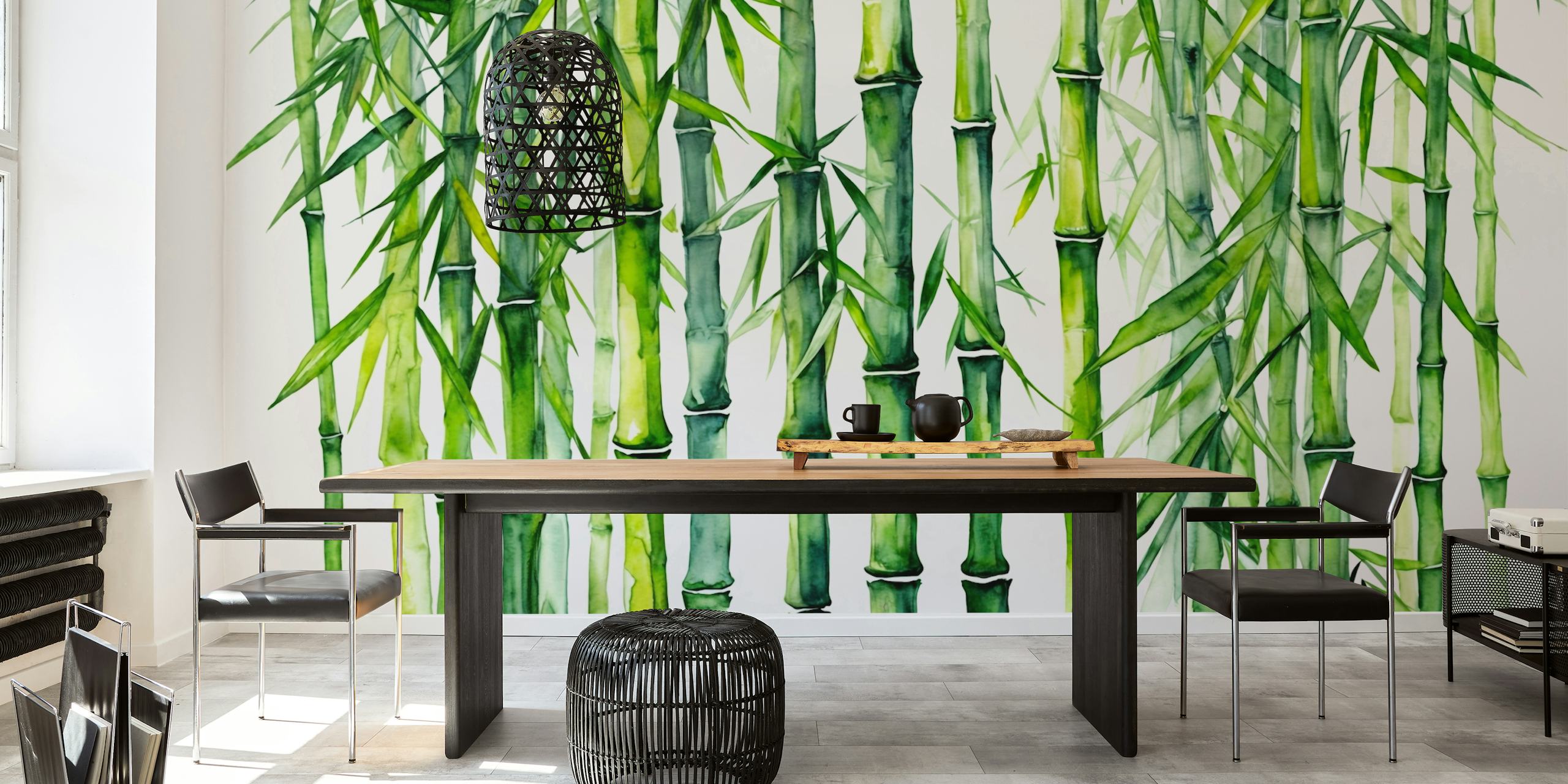 Bamboo grove wallpaper in a room