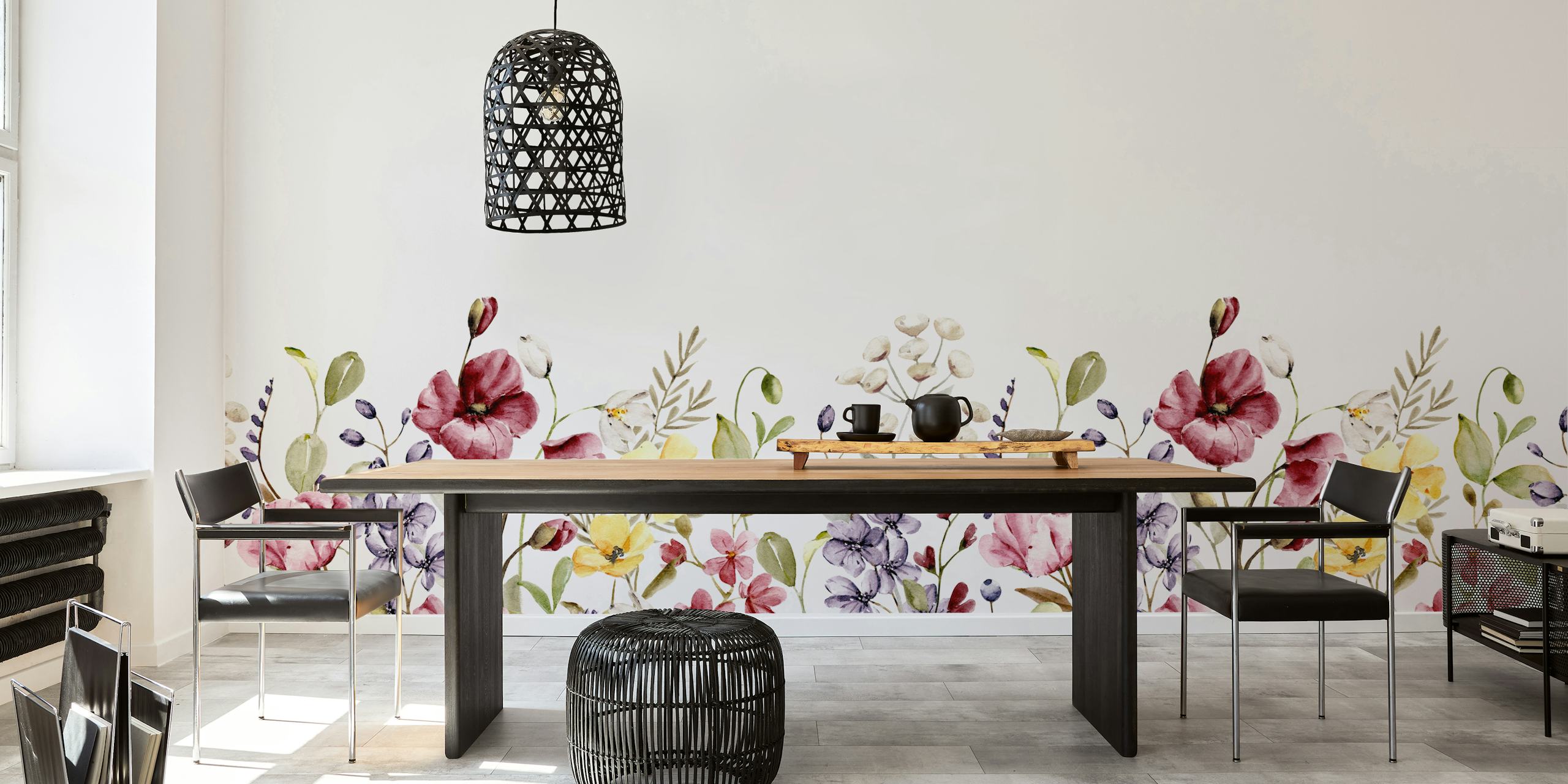 Charming Floral Display tapeta u postavci sobe
