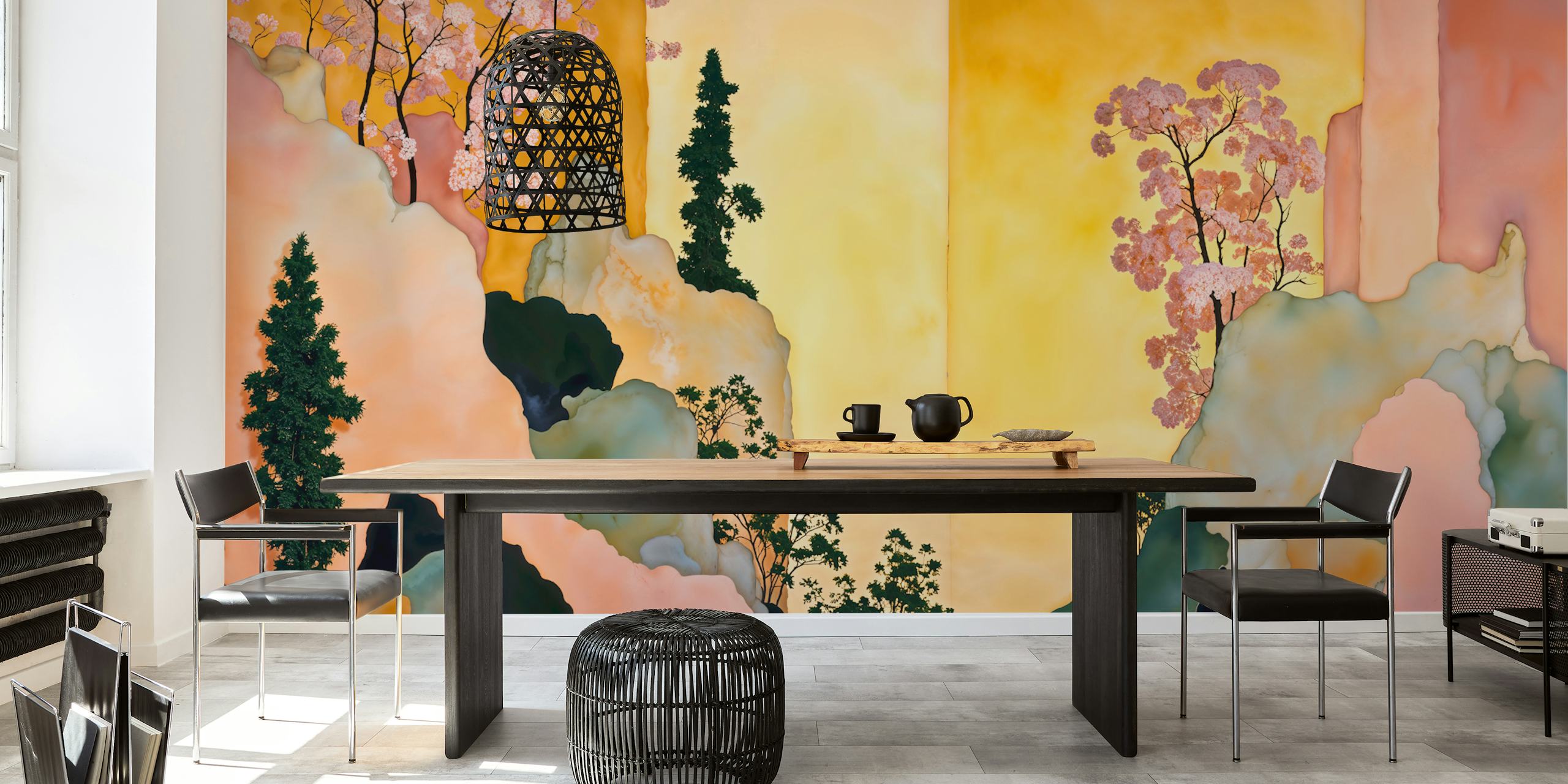 Ταπετσαρία Blossoming Zen Garden σε ένα δωμάτιο