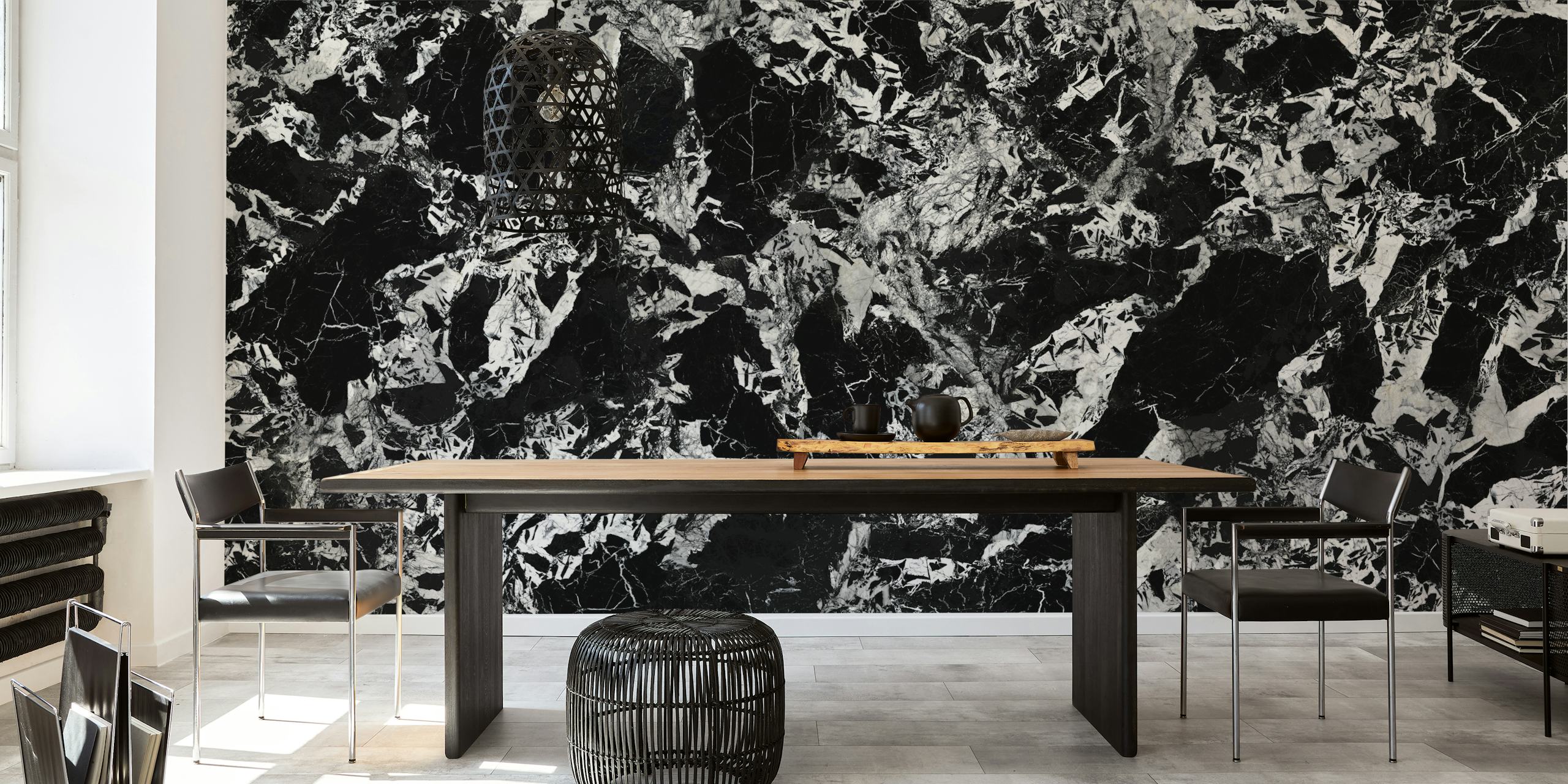 Nero Marquina Marble tapet i ett rum