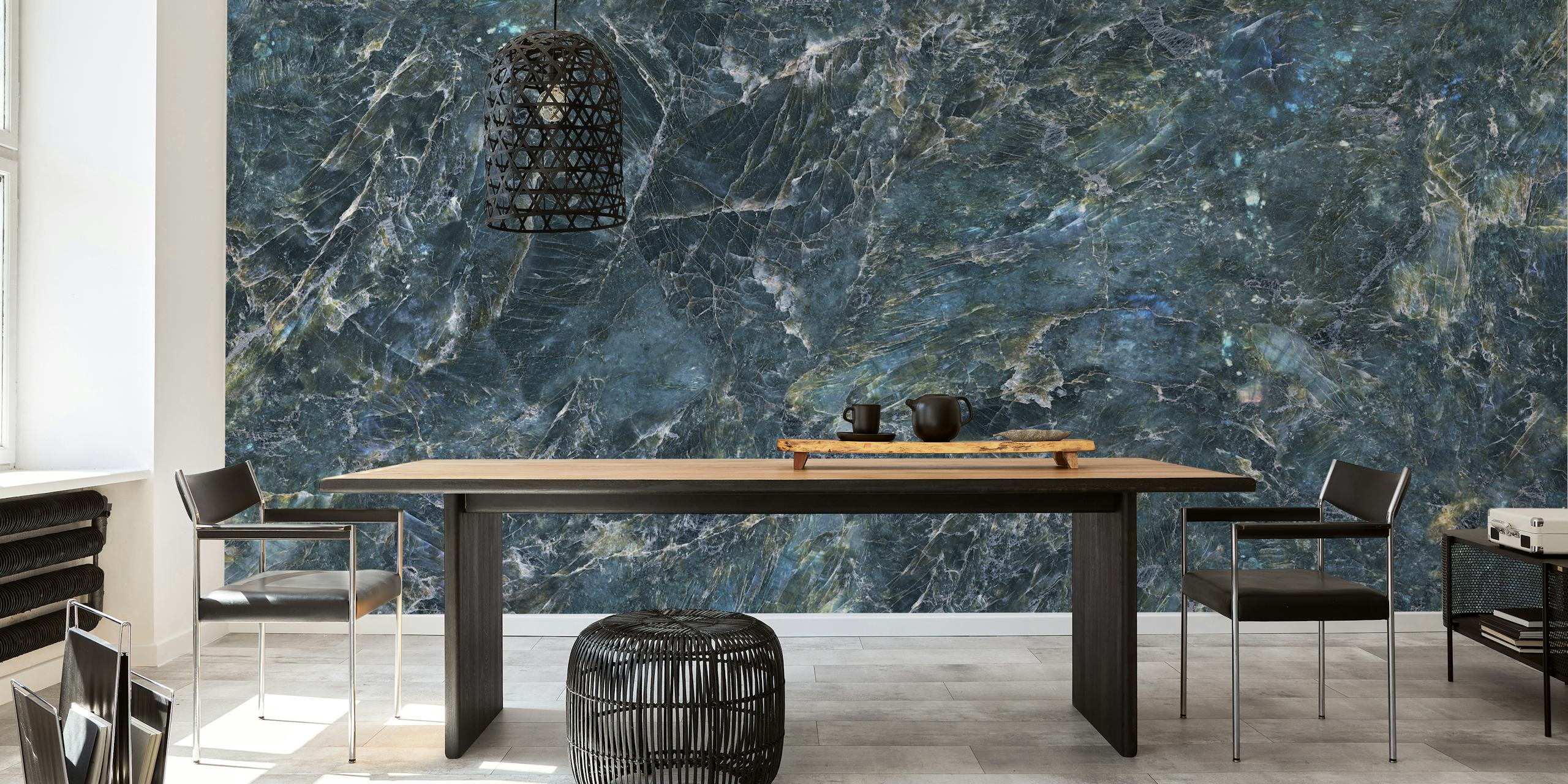 Carta da parati Blue Granite Stone in una stanza