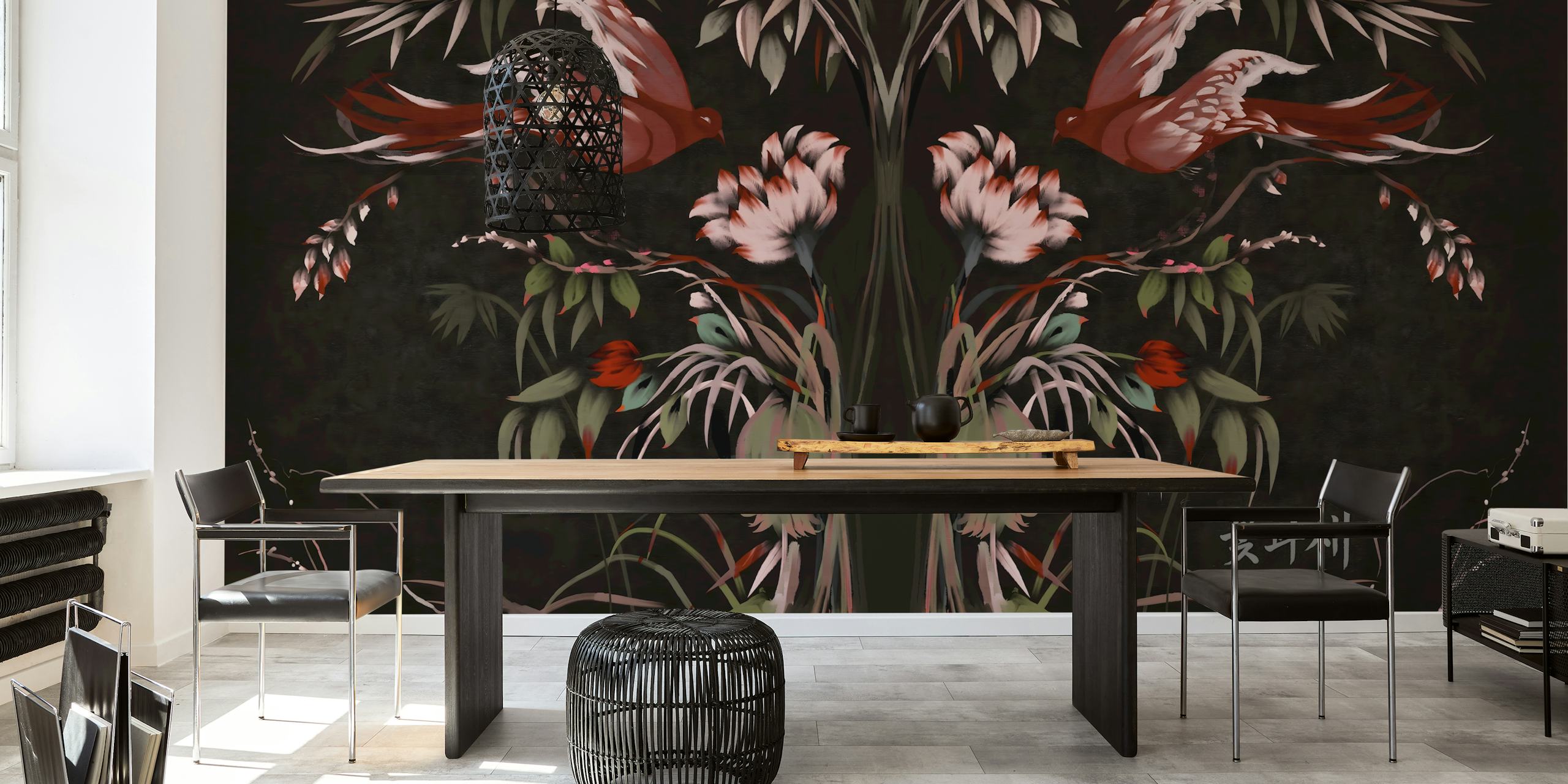 Oriental Birds Joseon Inspired tapet i ett rum