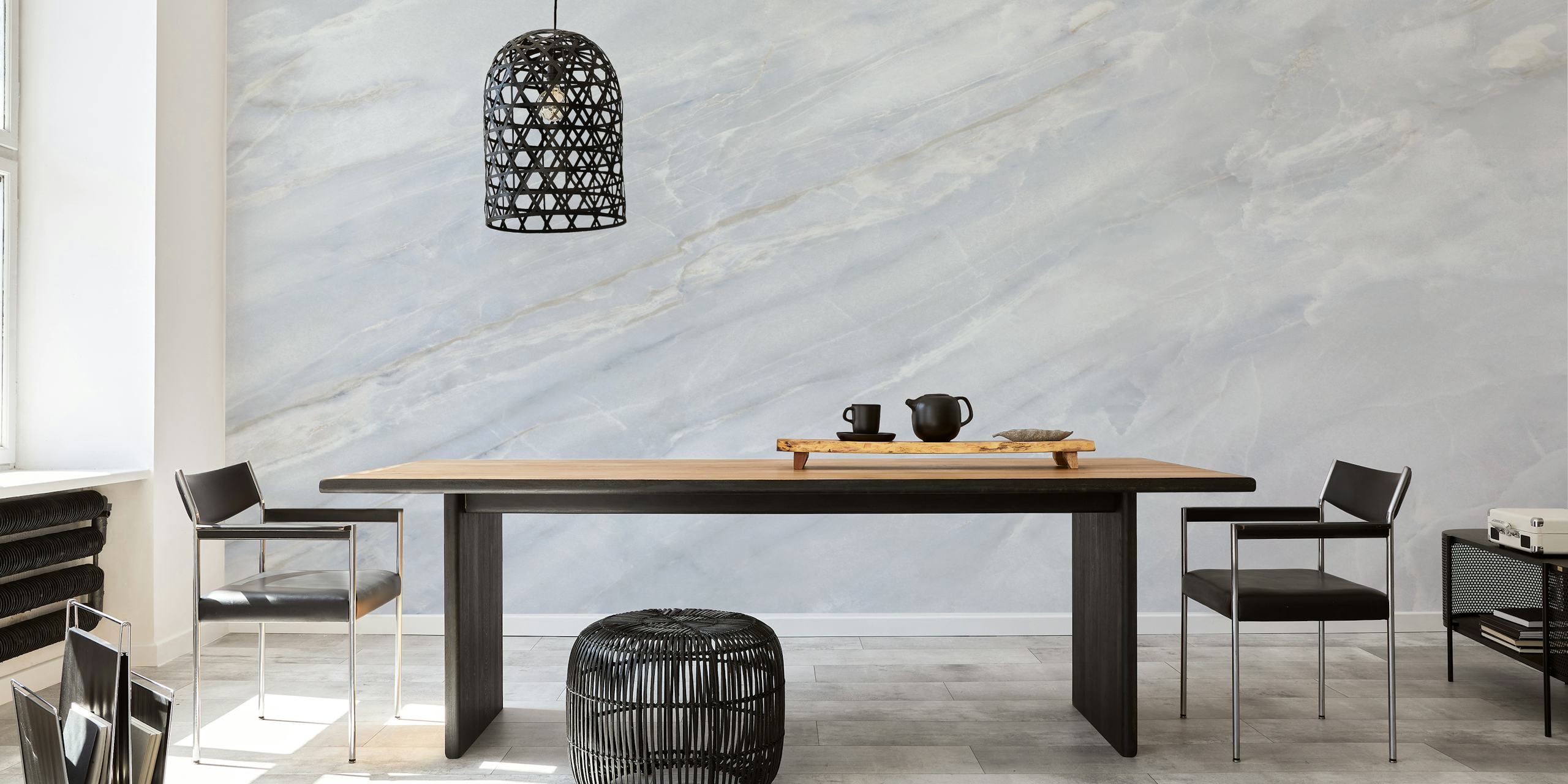 Smooth Marble Ocean wallpaper in a room