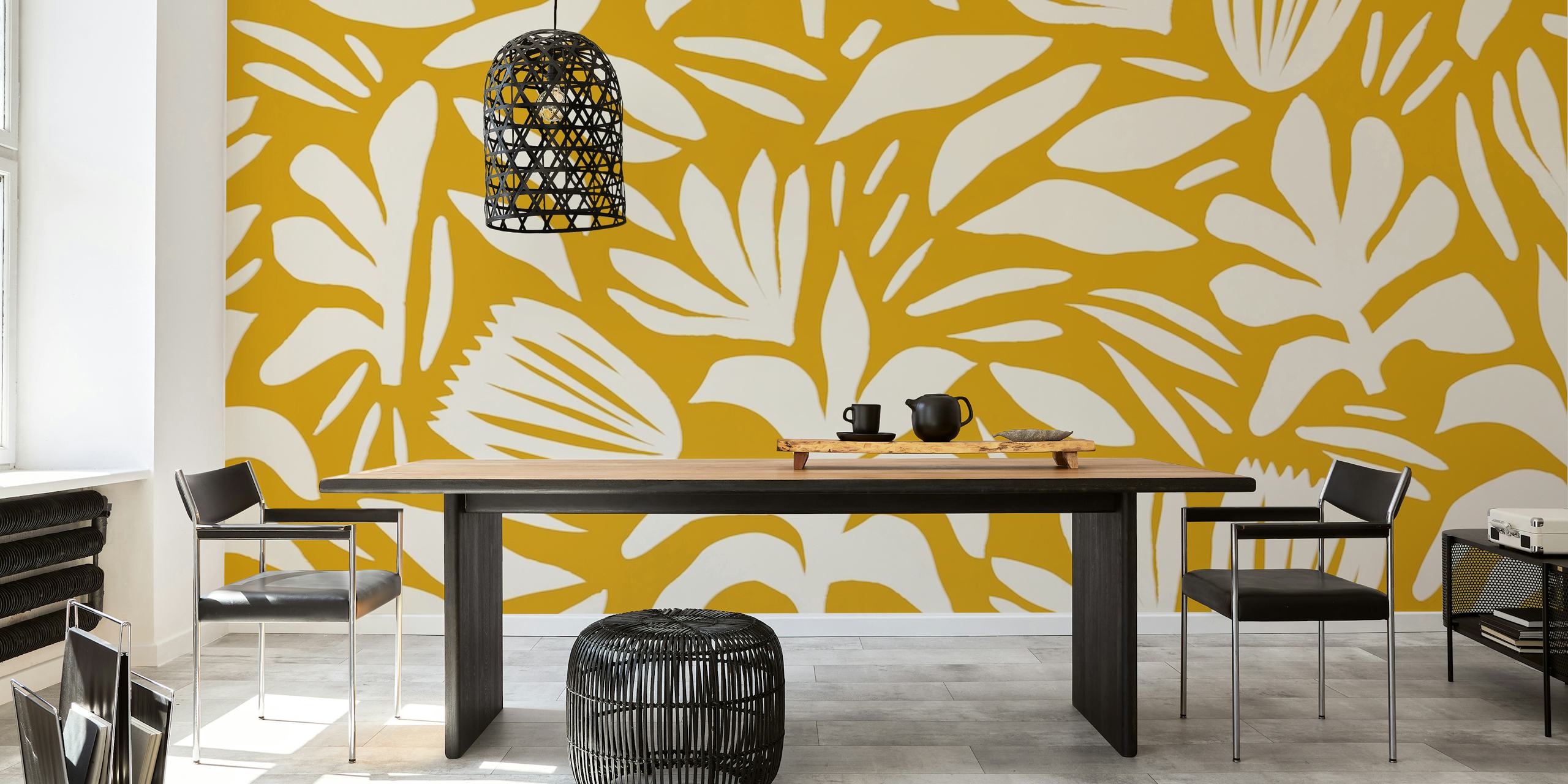 Bohemian shapes tapet visad i ett rum