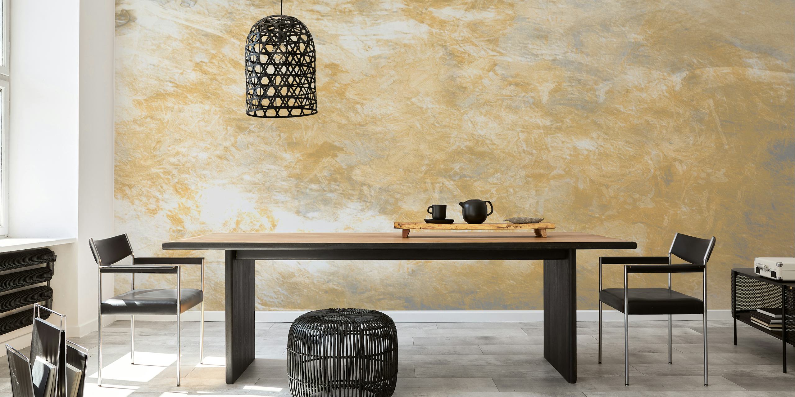Earthy Canvas Clouds wallpaper in a room