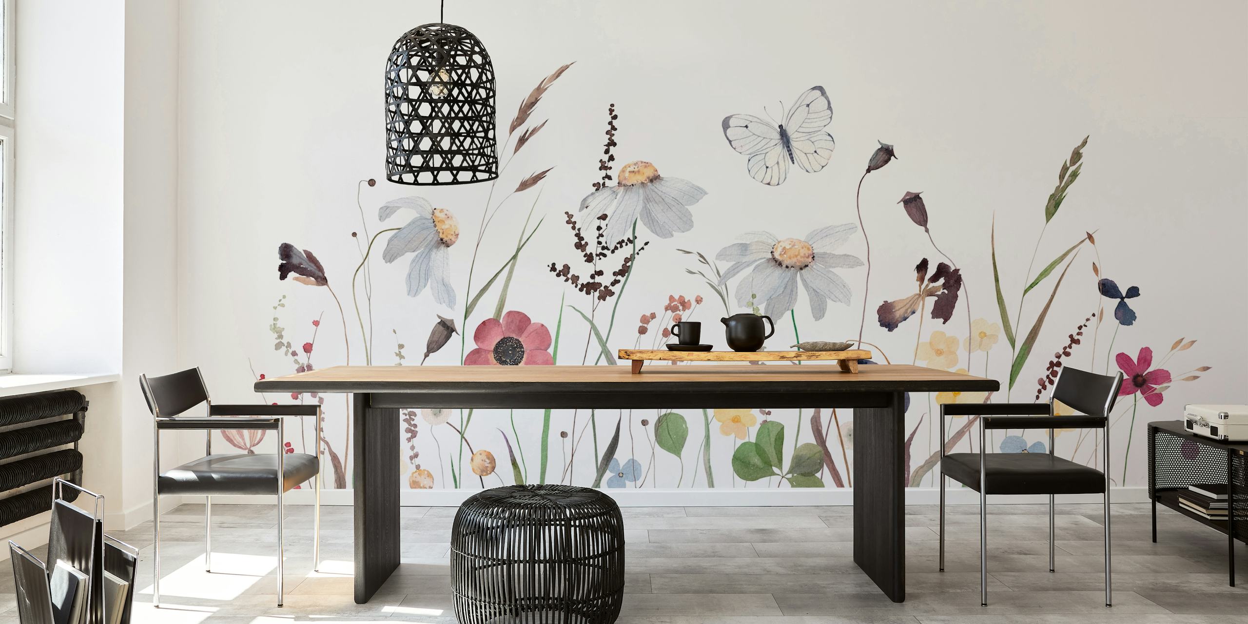 Wildflowers watercolor tapeta u sobi