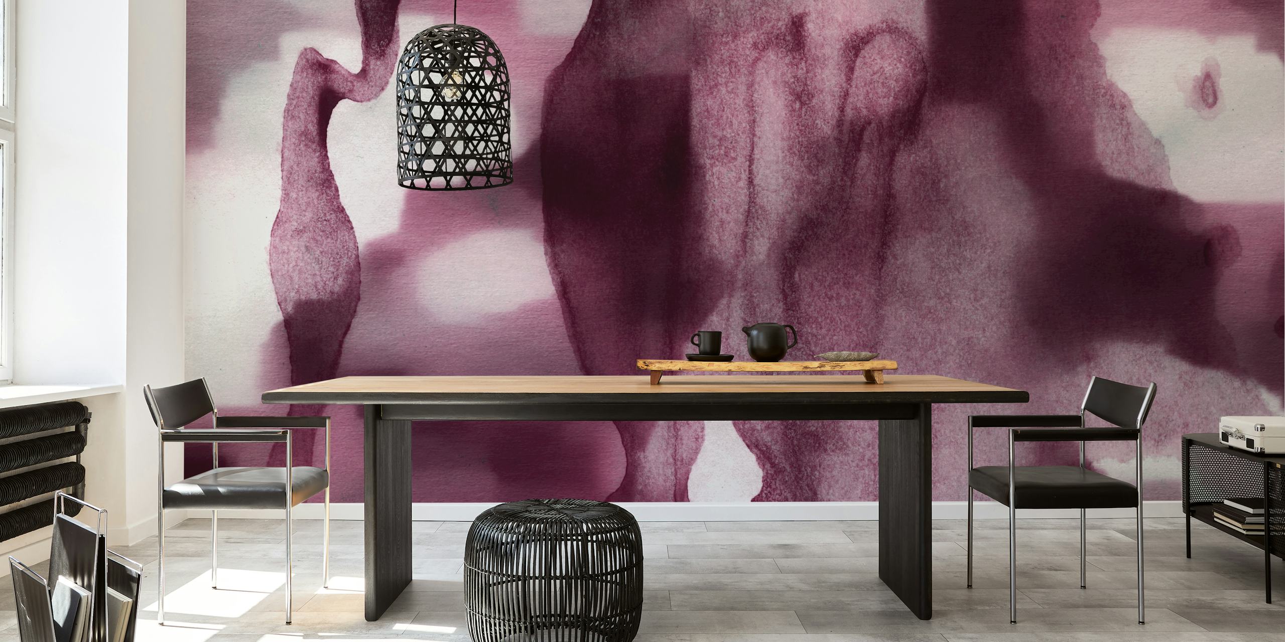 Crazy Magenta Universe wallpaper in a room