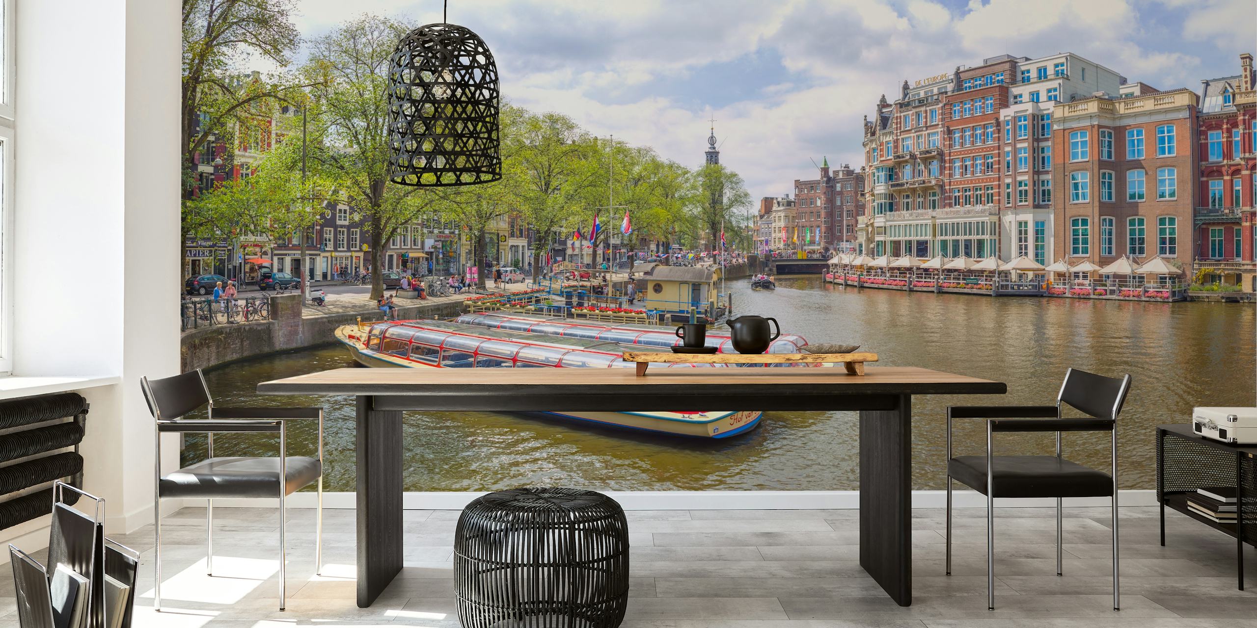 Amsterdam waterfront wallpaper in a room