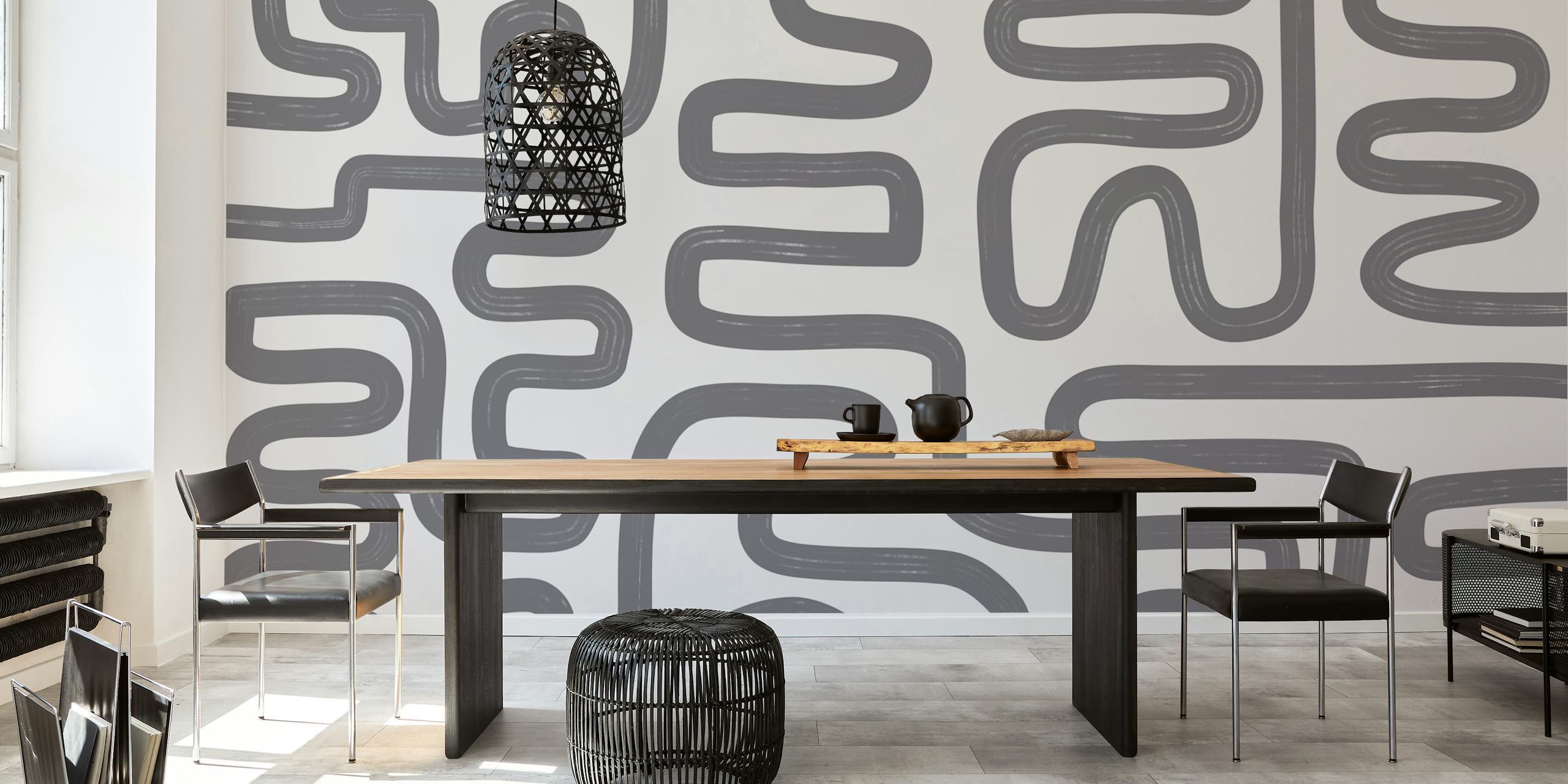 Abstract Line Grey pozadina u sobi