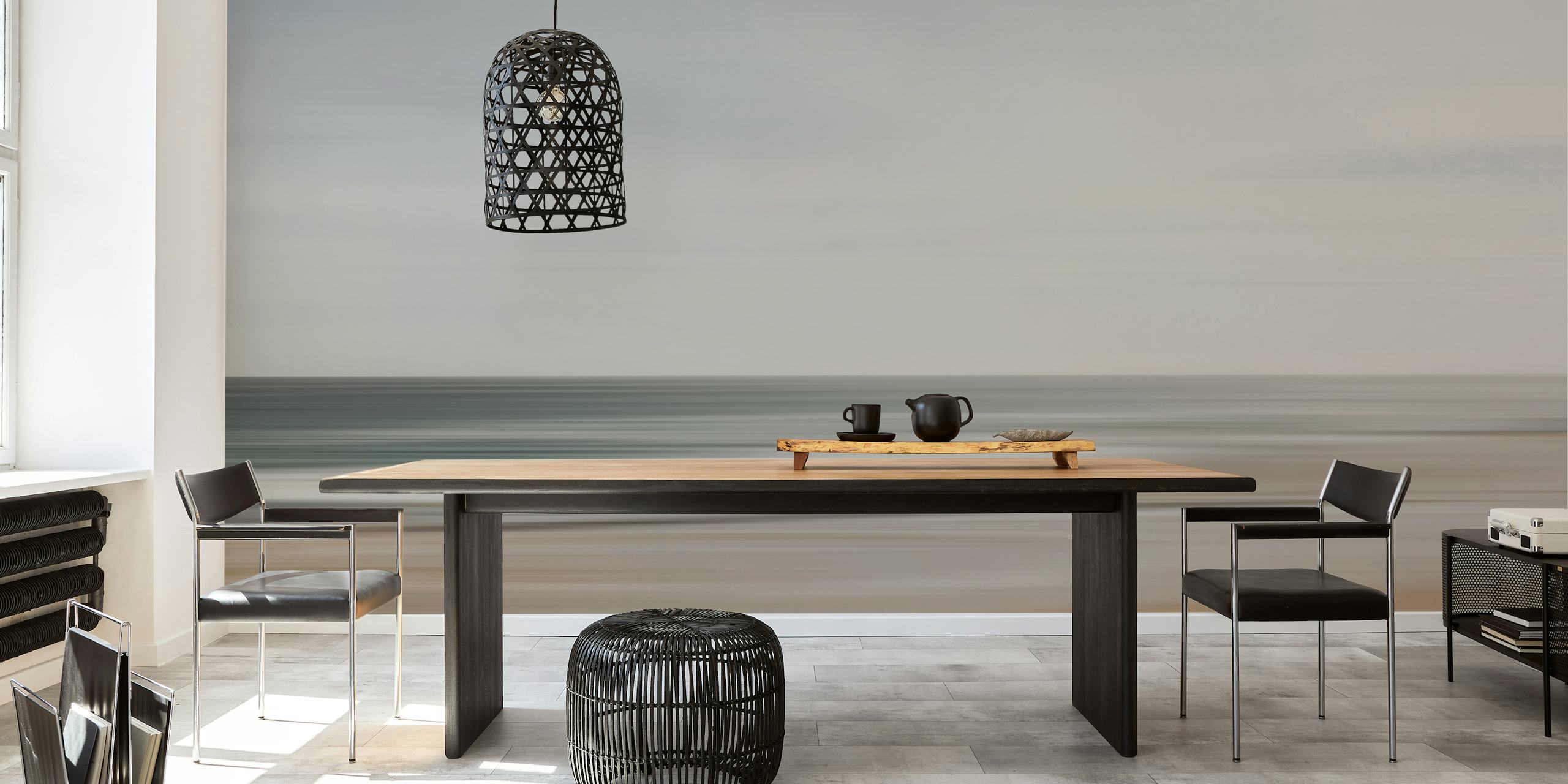 Abstract coastal design with light blue and beige tones wallpaper