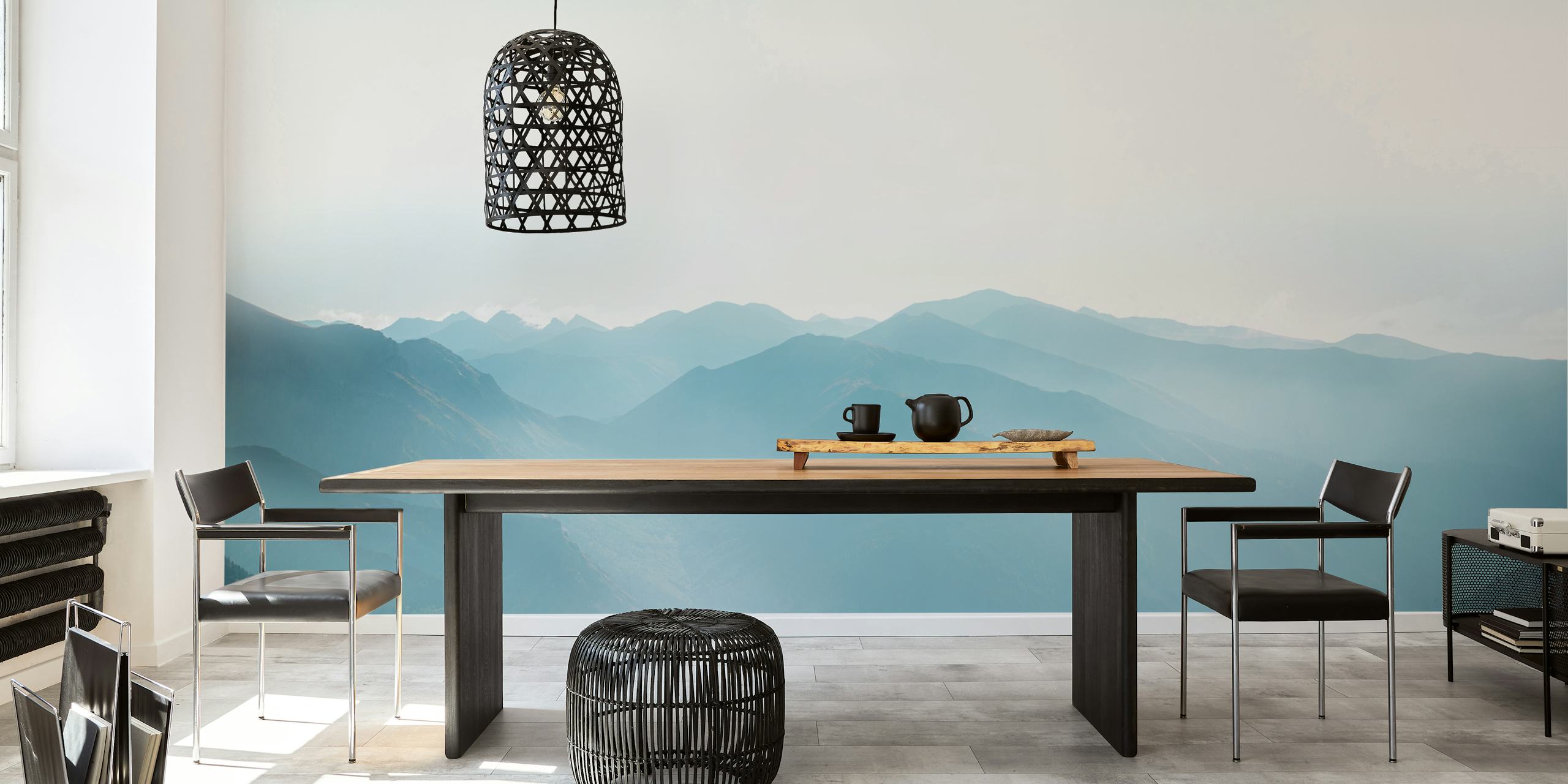 Ταπετσαρία Mountain Mist Blue σε έναν χώρο