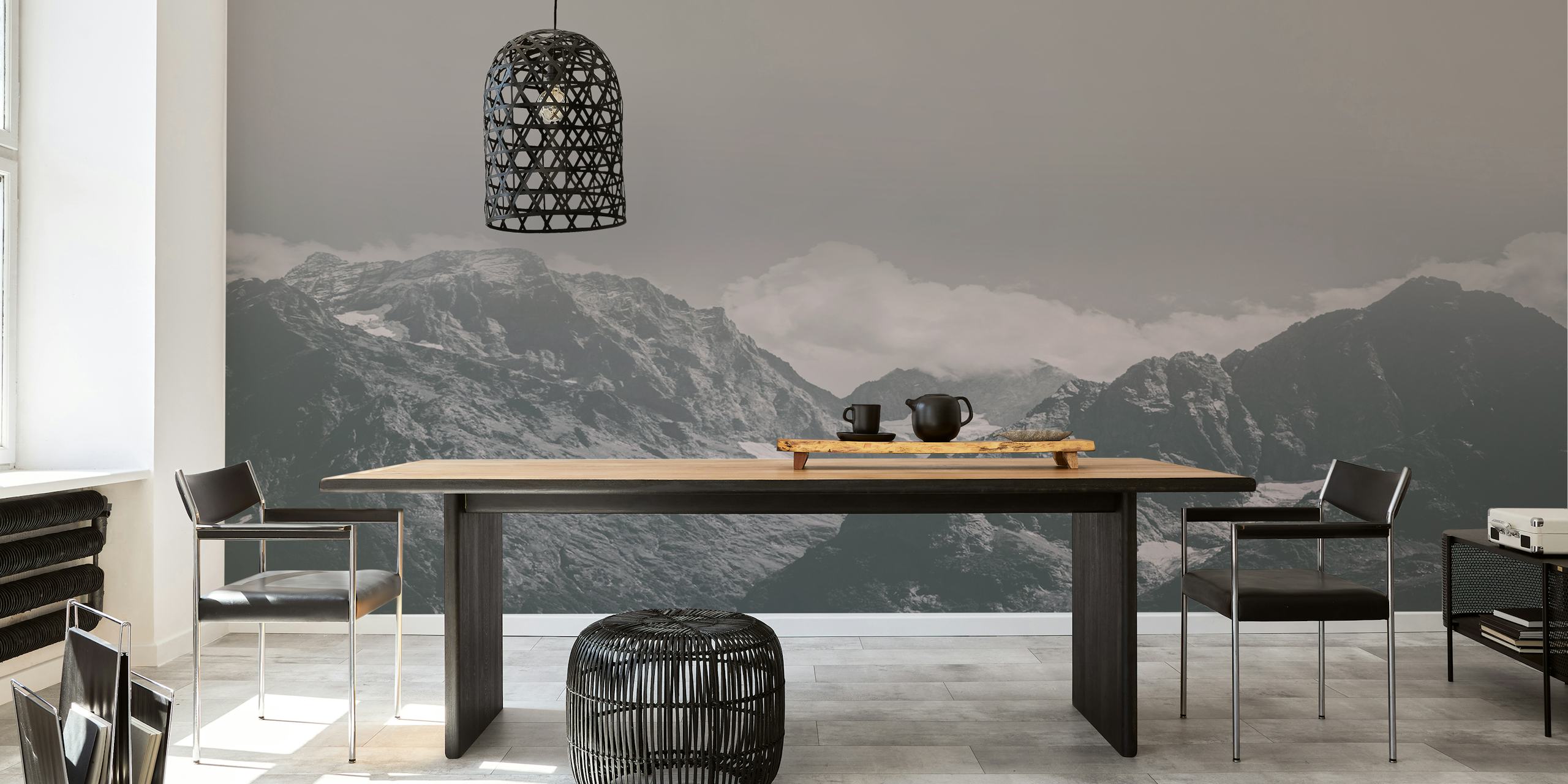 Tapeta Mountain Gray u sobi