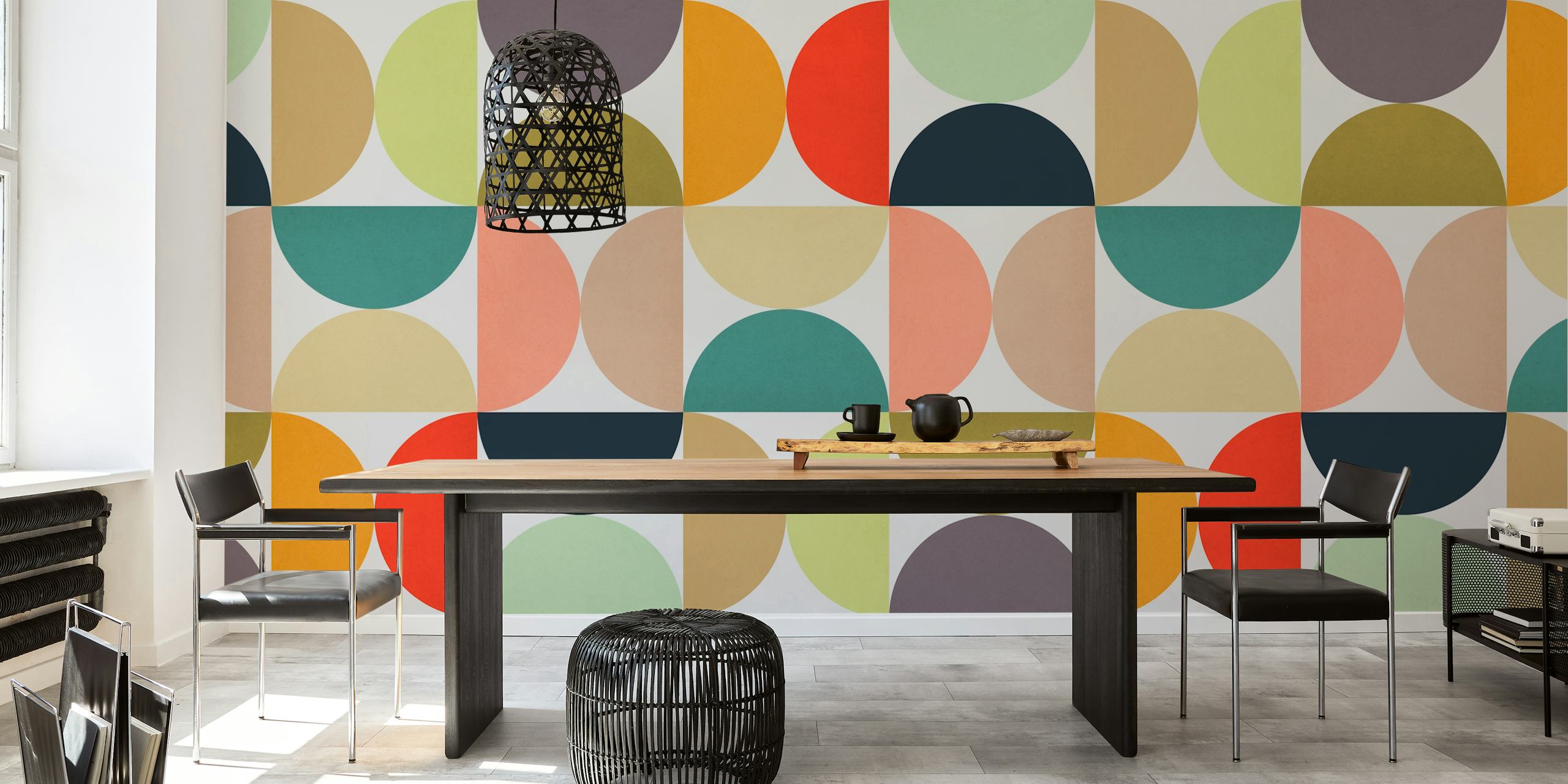 Ταπετσαρία Colorful circles σε ένα δωμάτιο