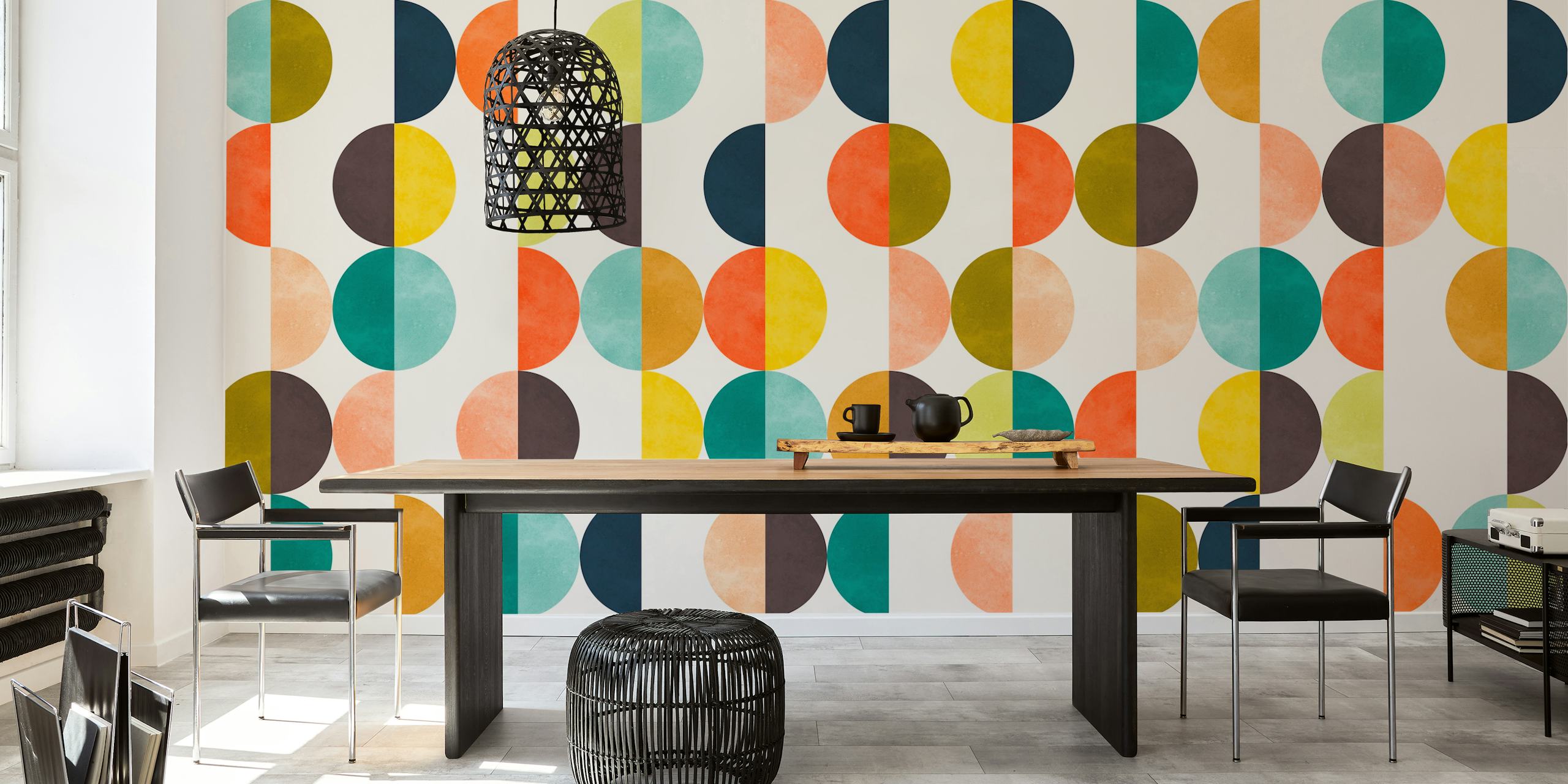 Colorful Circles 7 wallpaper in a stylish room