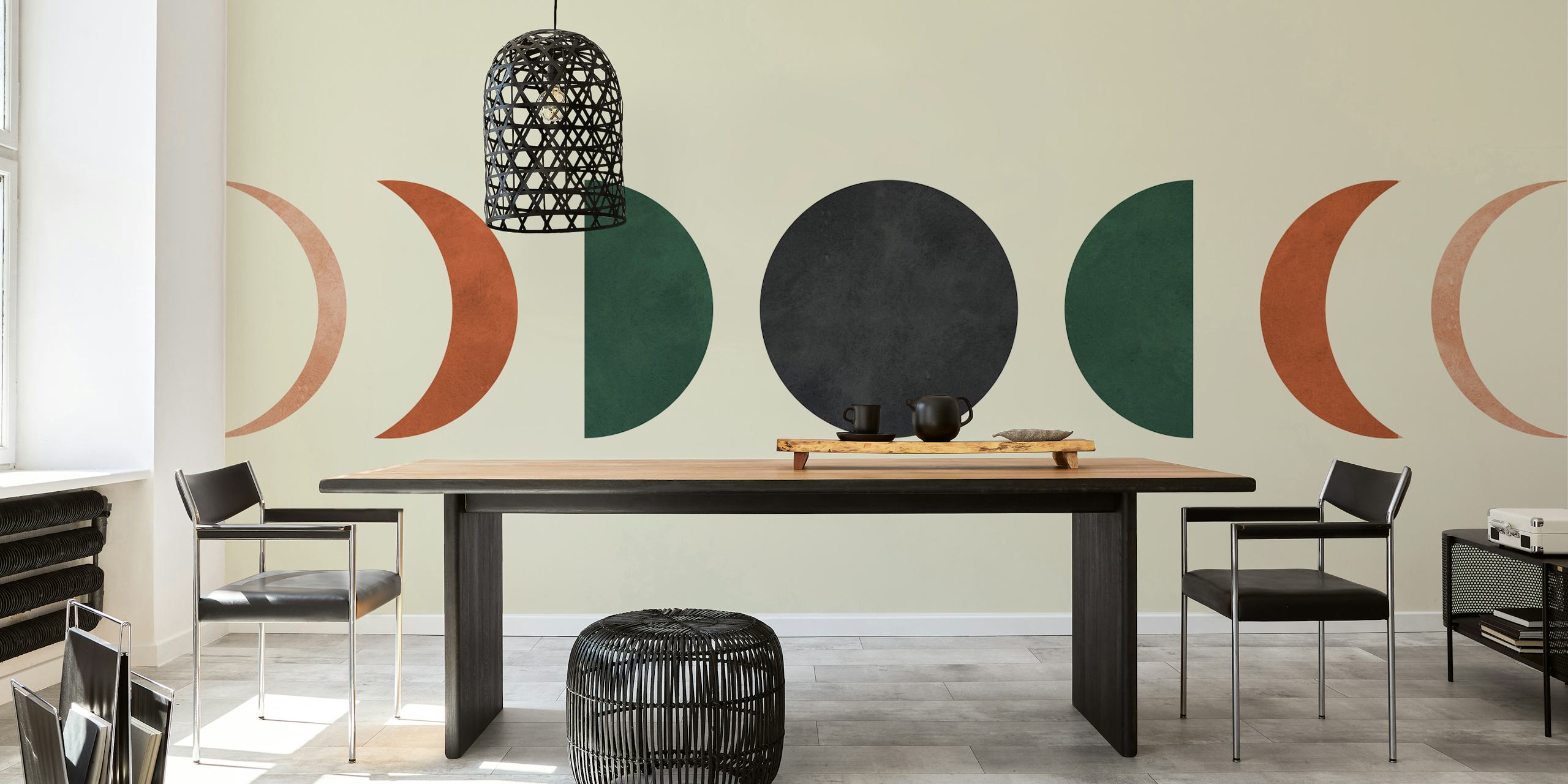 Papier peint Moon phases dans une pièce
